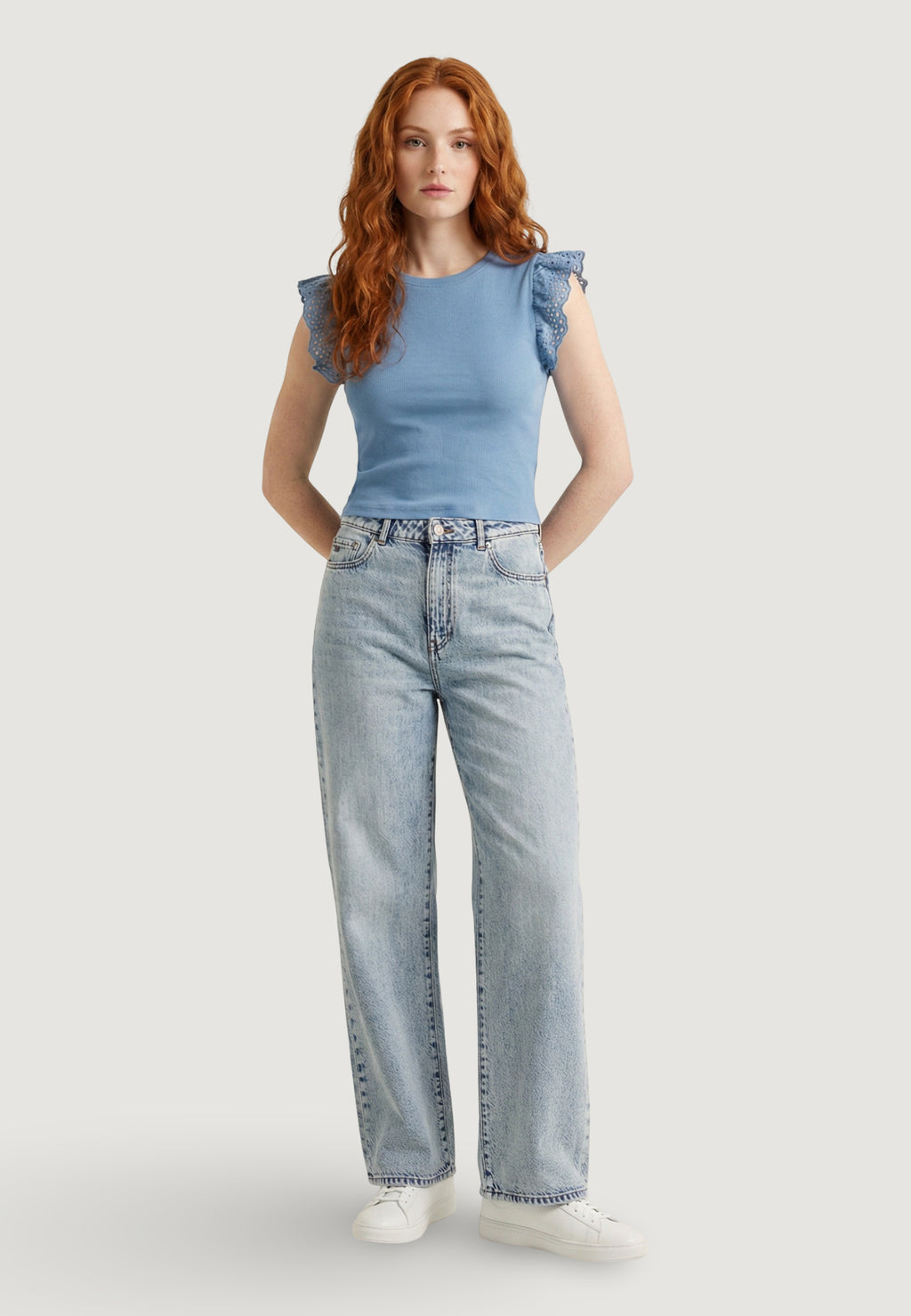Top Only Onlmathilda S/L Lace Detail Jrs Noos