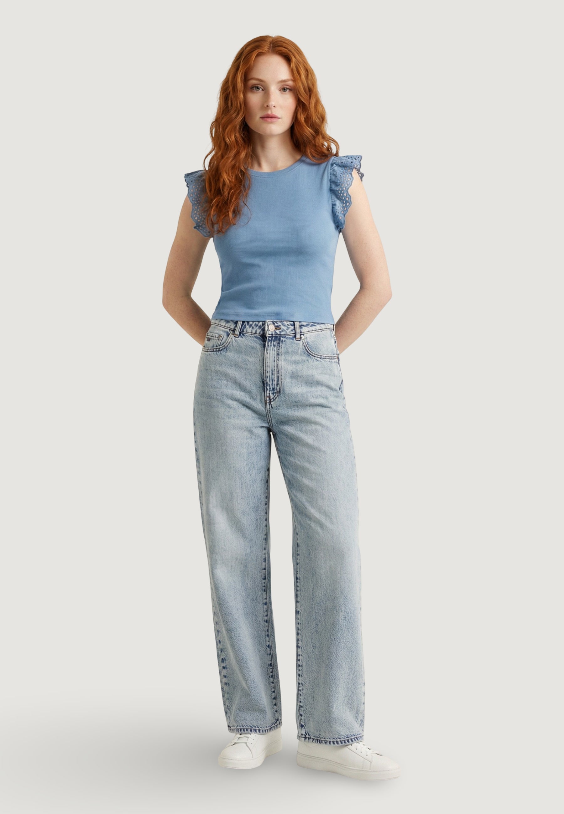 Top Only Onlmathilda S/L Lace Detail Jrs Noos