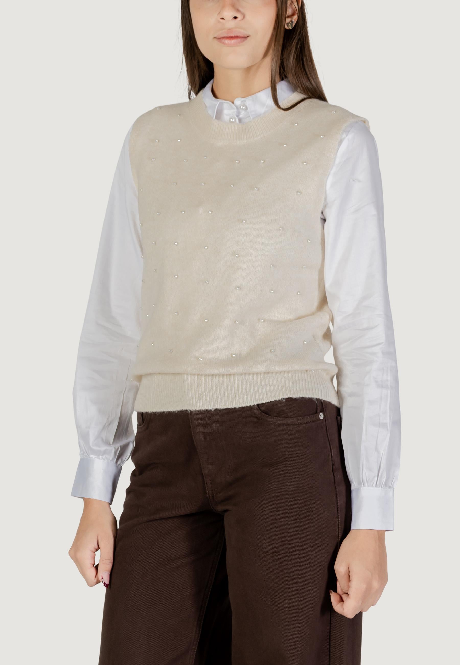 Top Only Onlrenata Life Sl O-Neck Pearl Vest Knt