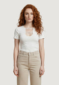 Top Only Onlrene Life S/S Open Emb. Jrs