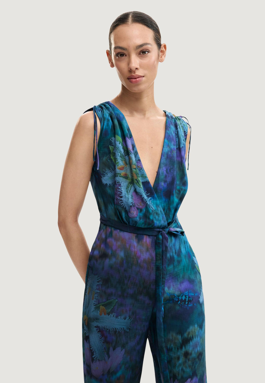 Tutina Desigual JUMPSUIT_FLORESAZUL