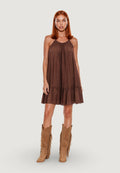 Short dress I am Abito Svasato crinkle Marrone
