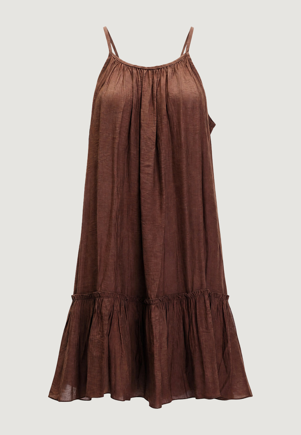 Short dress I am Abito Svasato crinkle Marrone