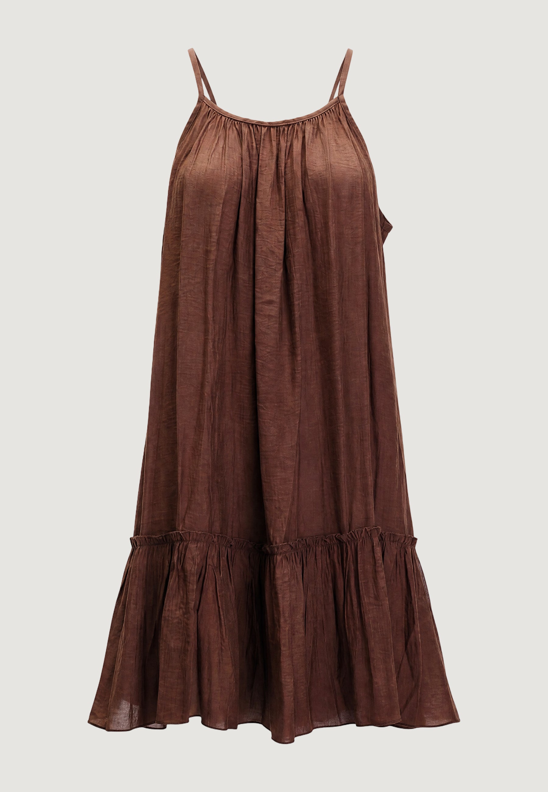 Short dress I am Abito Svasato crinkle Marrone
