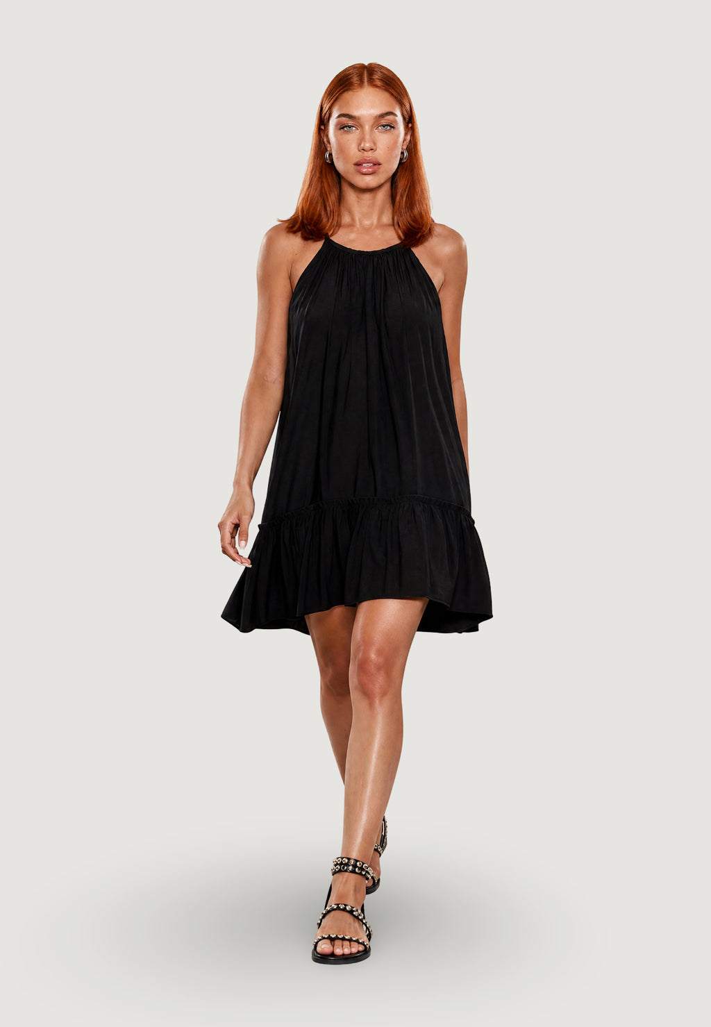 Vestito corto I am Abito Svasato crinkle Marrone