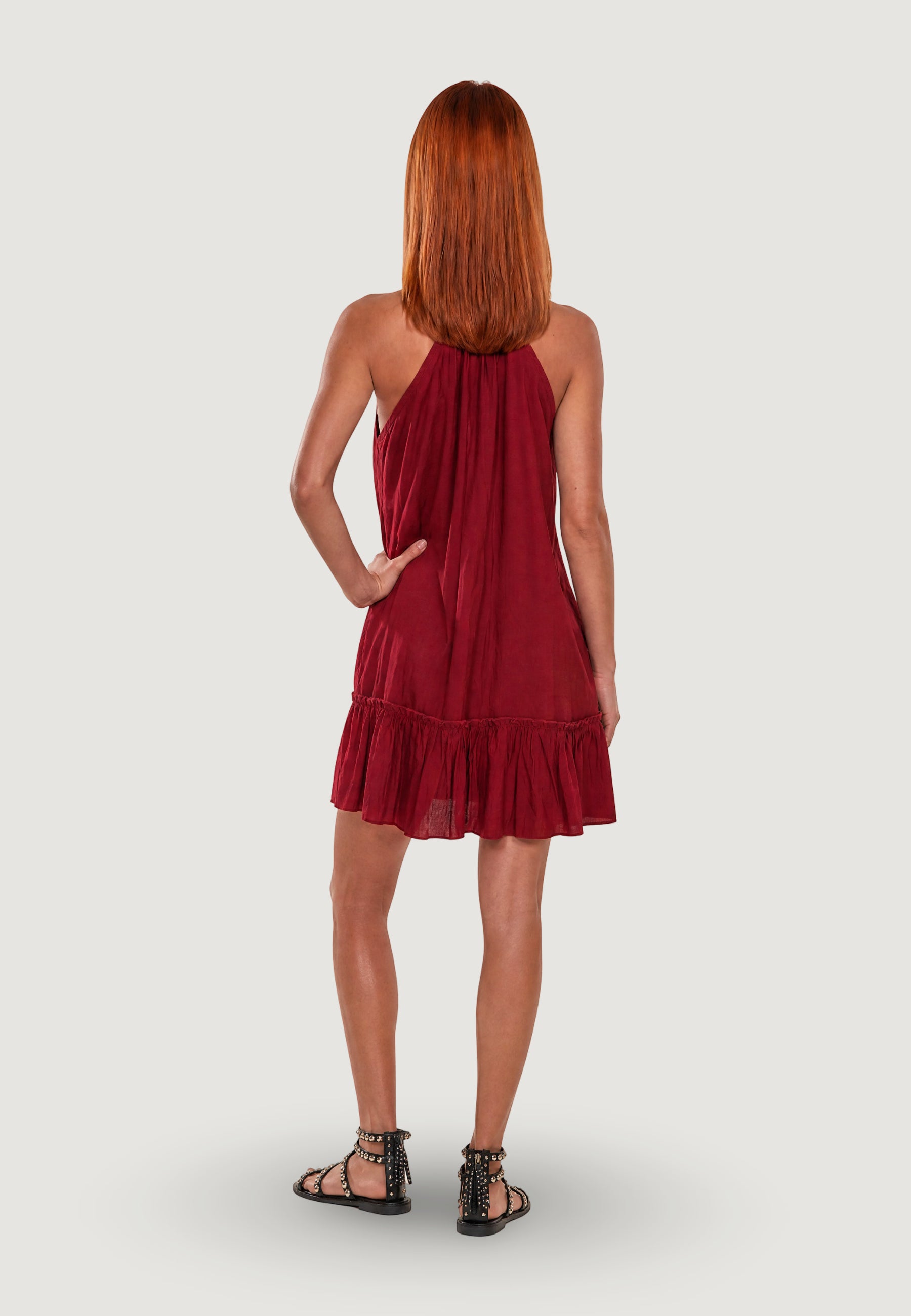 Vestito corto I am Abito Svasato crinkle Marrone