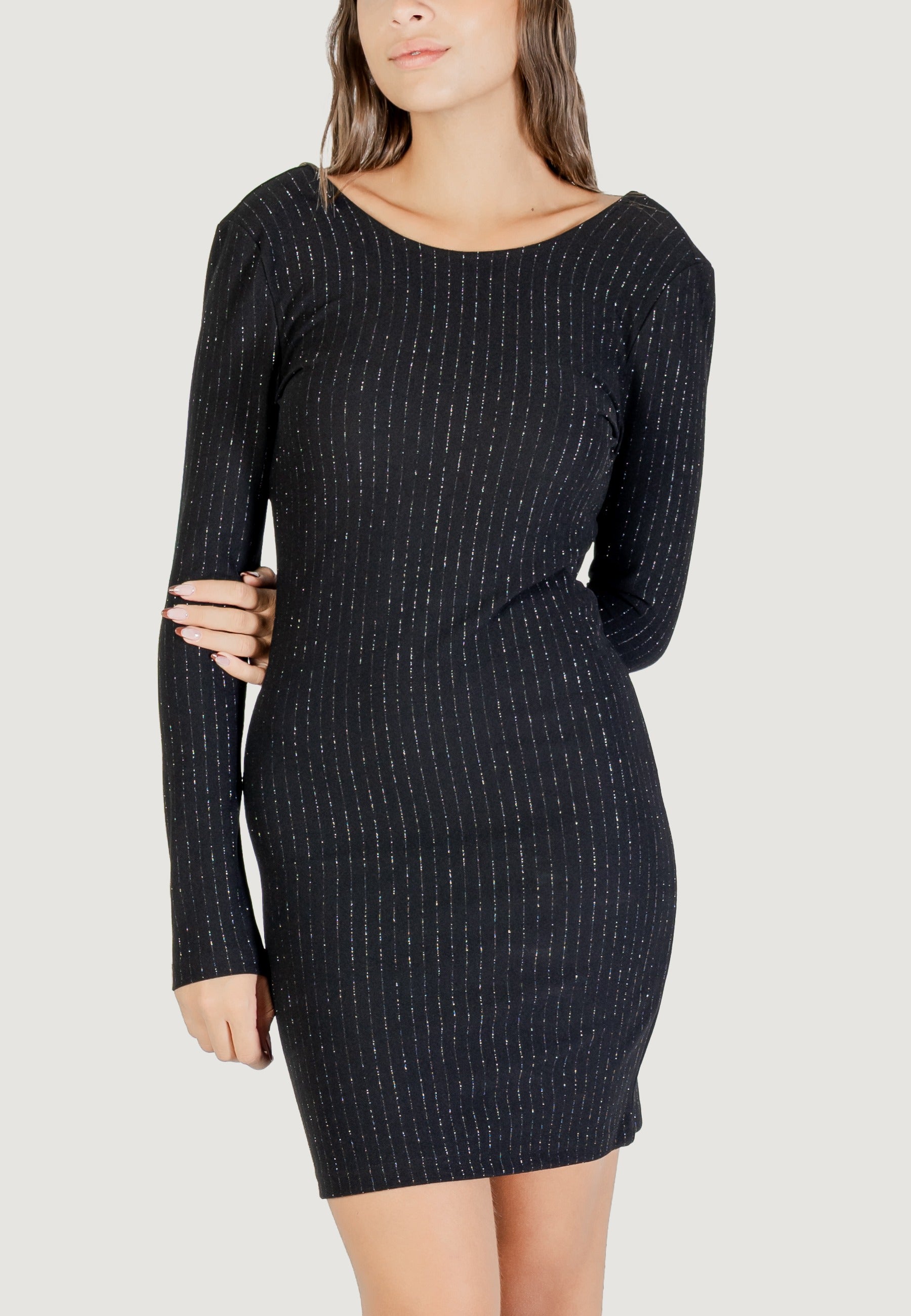 Vestito corto Jacqueline de Yong Jdymary L/S Lurex Openback Dress Jrs Dia