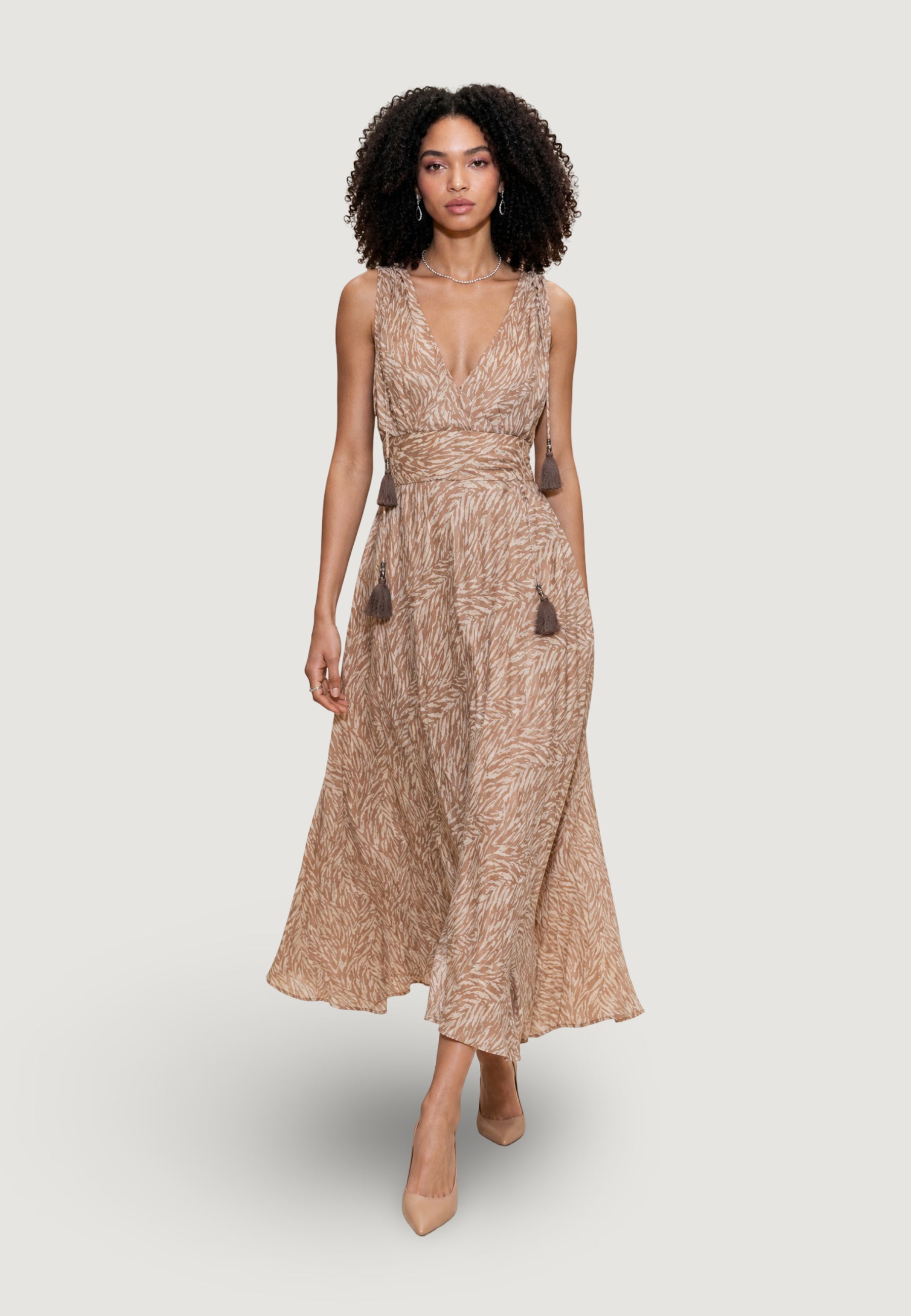 Vestito lungo Ayfee ABITO SCOLLO MARYLIN CON TASSEL