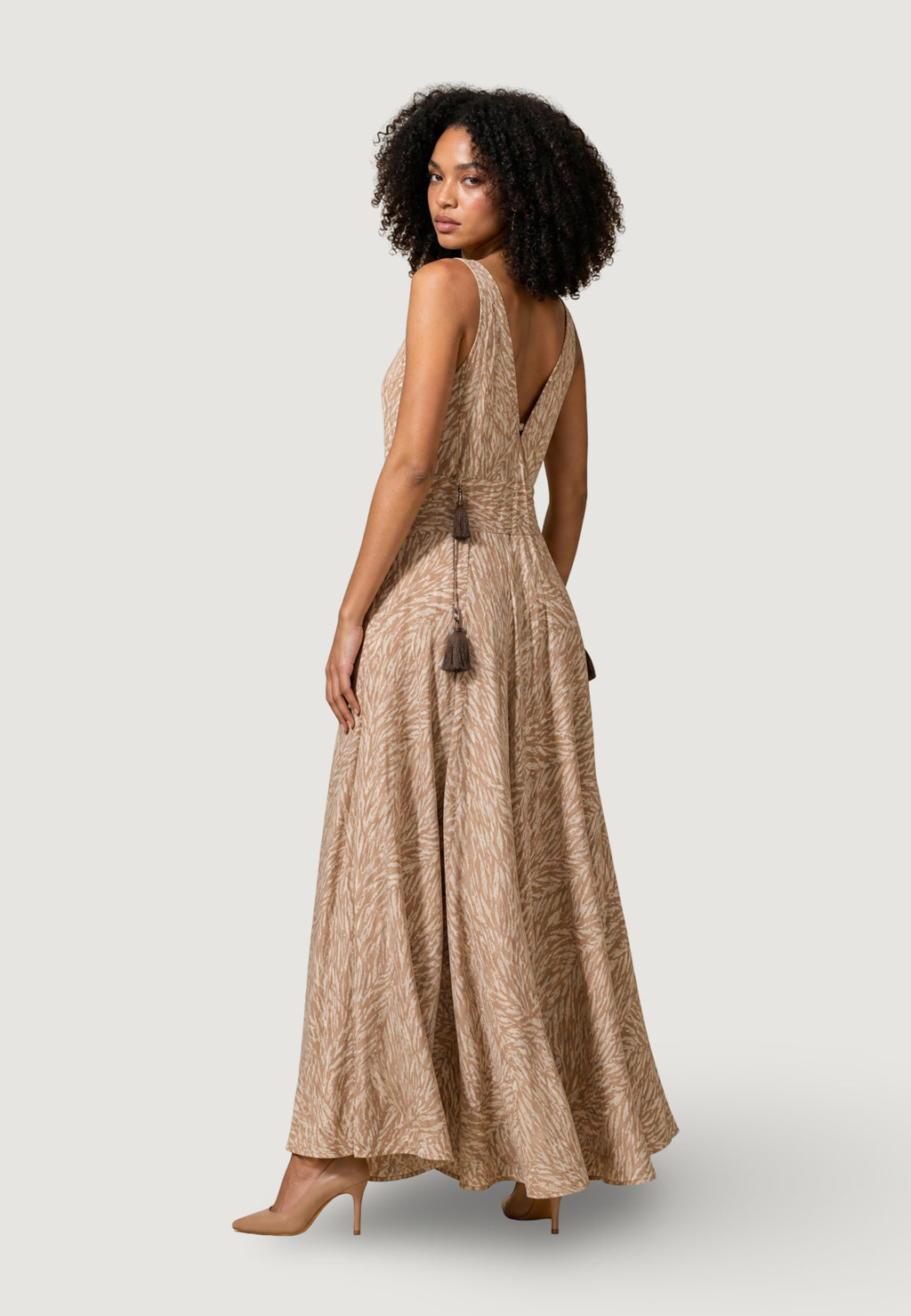 Vestito lungo Ayfee ABITO SCOLLO MARYLIN CON TASSEL