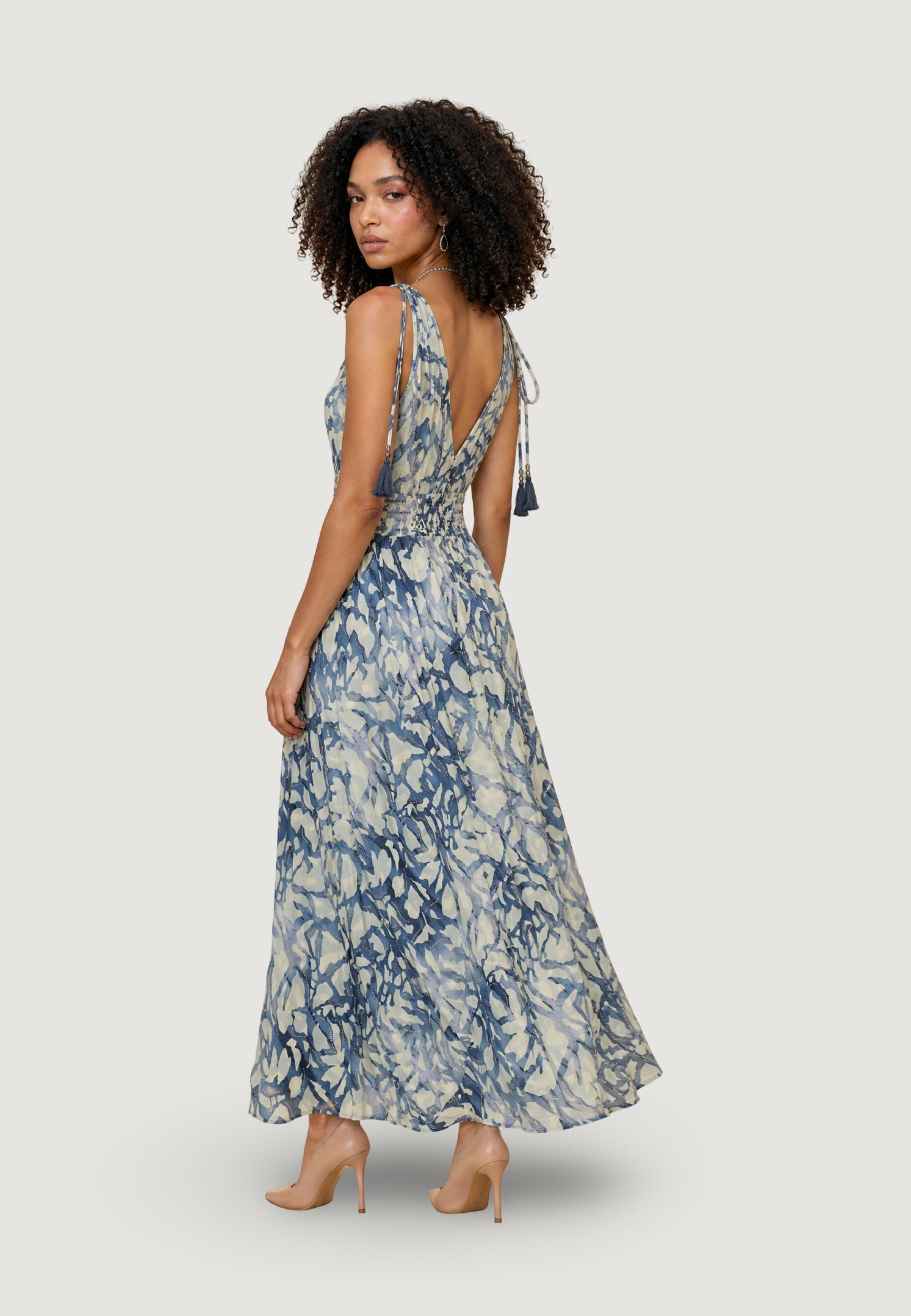 Vestito lungo Ayfee ABITO SCOLLO MARYLIN CON TASSEL