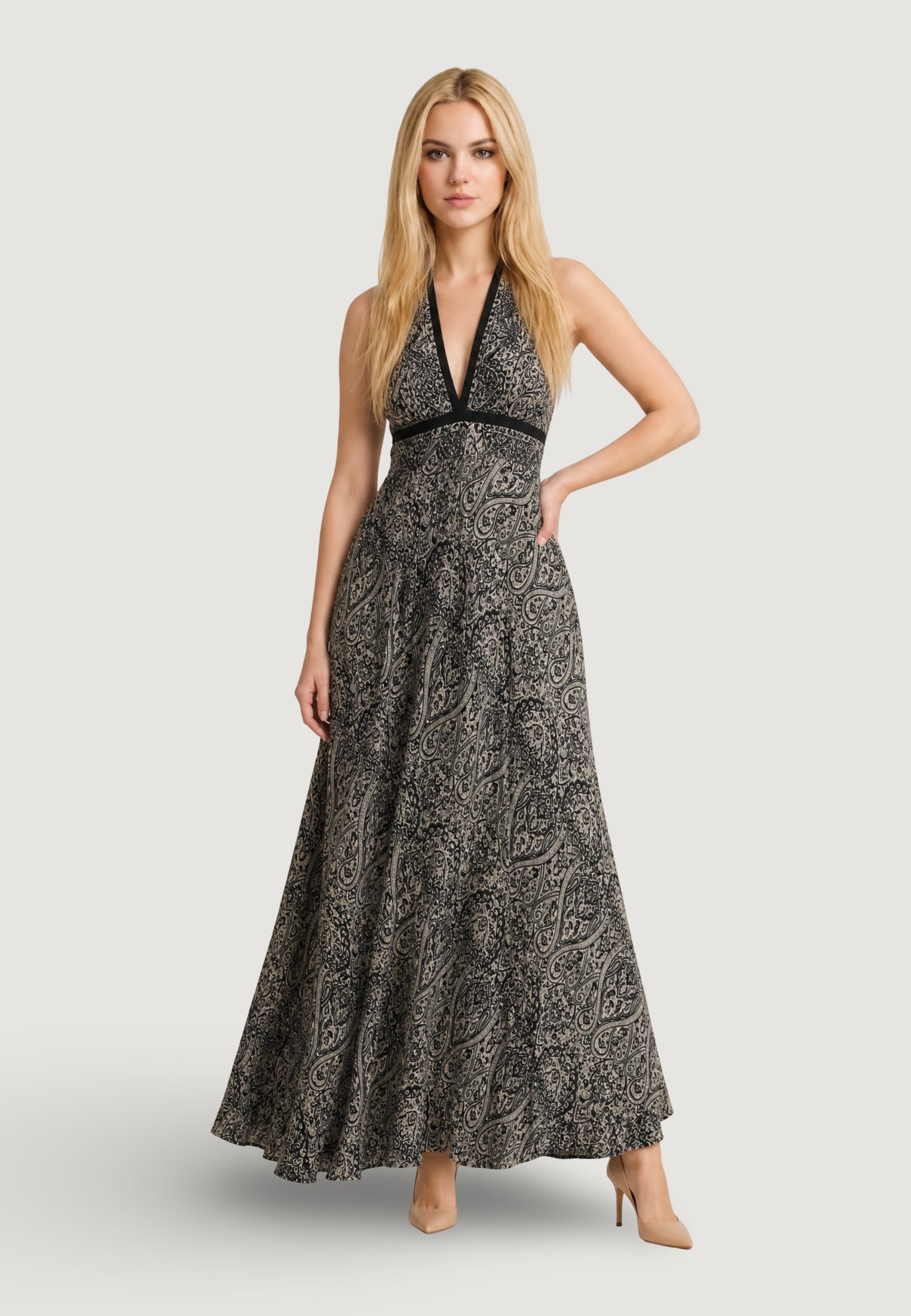Vestito lungo Ayfee ABITO SCOLLO AMERICANO ARRICCIATURA DIETRO