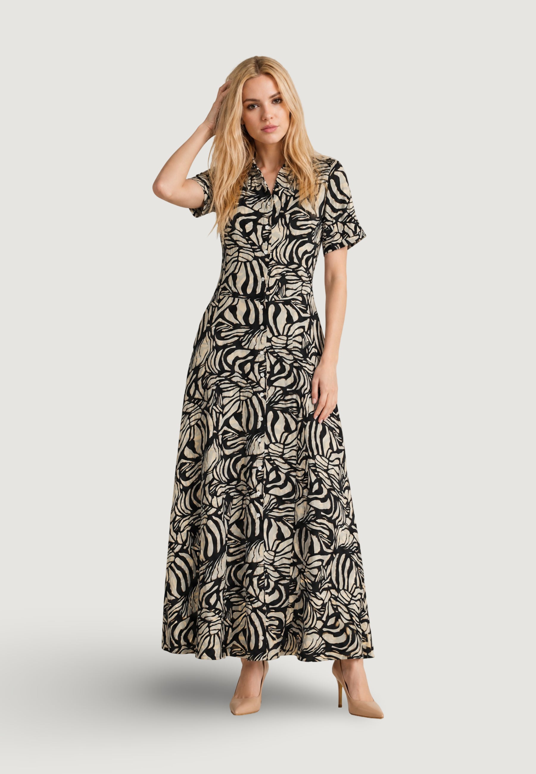 Long dress Ayfee ABITO CHEMISIER LUNGO CON CINTURA