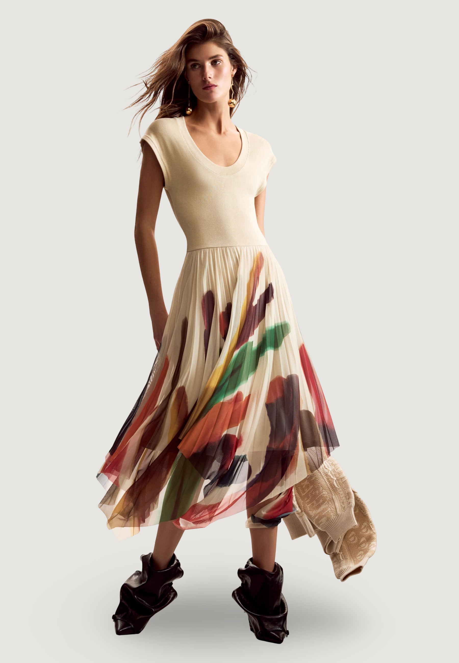 Vestito lungo Desigual VEST_BRUSHES_LACROIX