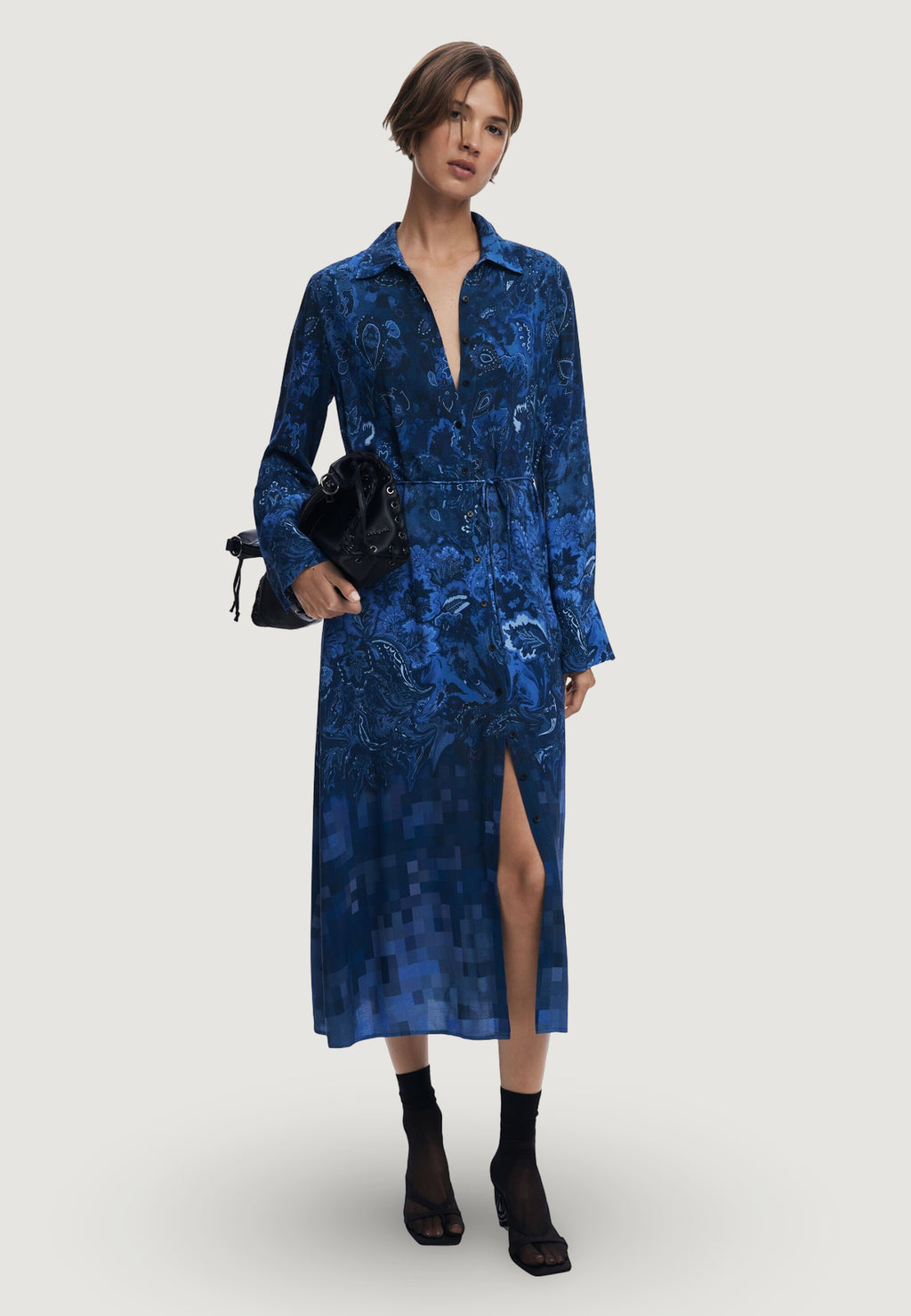 Long dress Desigual VEST_CAMISEROLICUAD