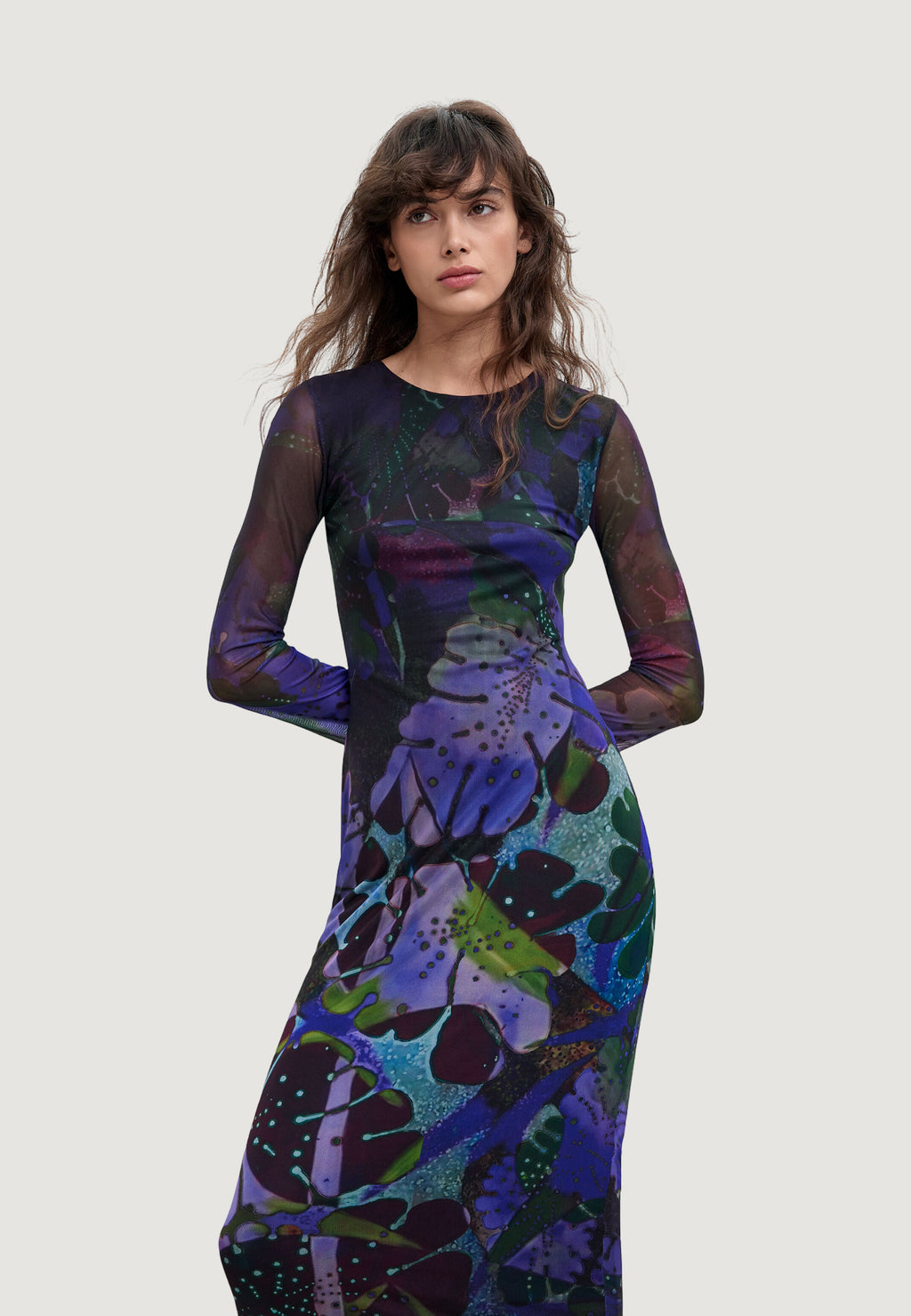 Long dress Desigual VEST_LEAFS_LACROIX