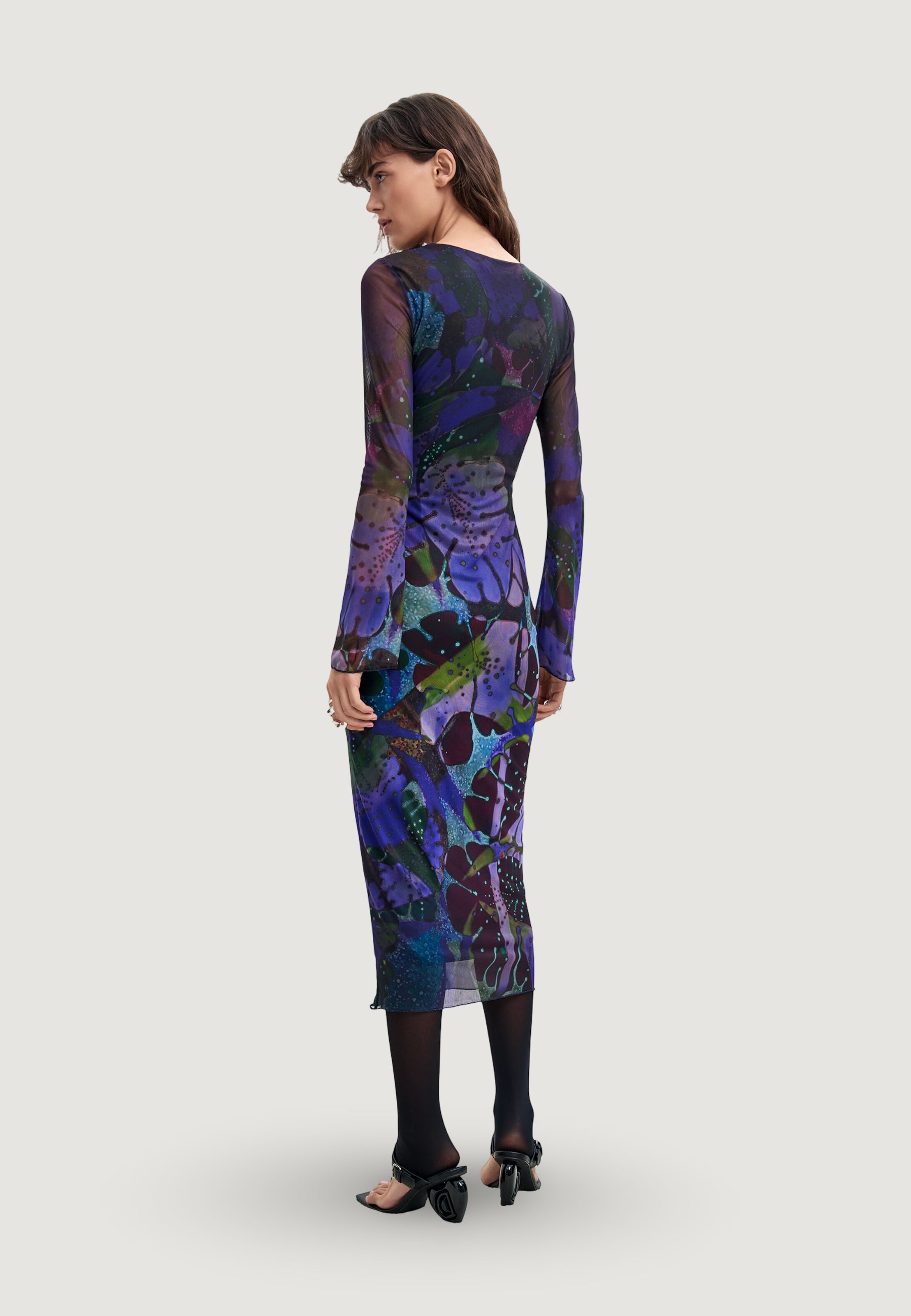 Long dress Desigual VEST_LEAFS_LACROIX