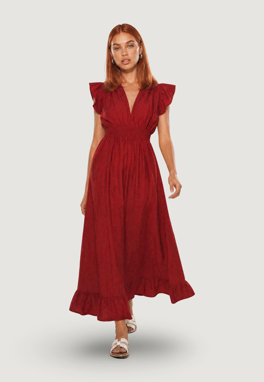 Long dress I am ABITO LUNGO CRINKLE CON MANICA ALETTA