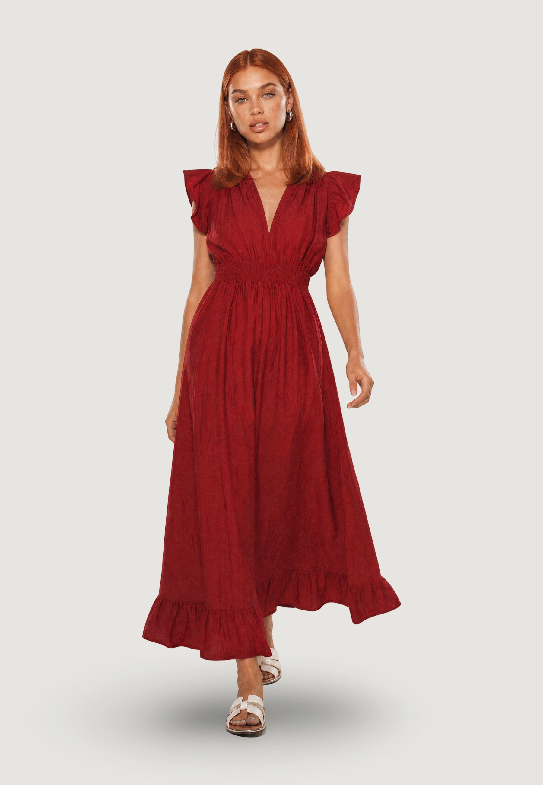 Long dress I am ABITO LUNGO CRINKLE CON MANICA ALETTA