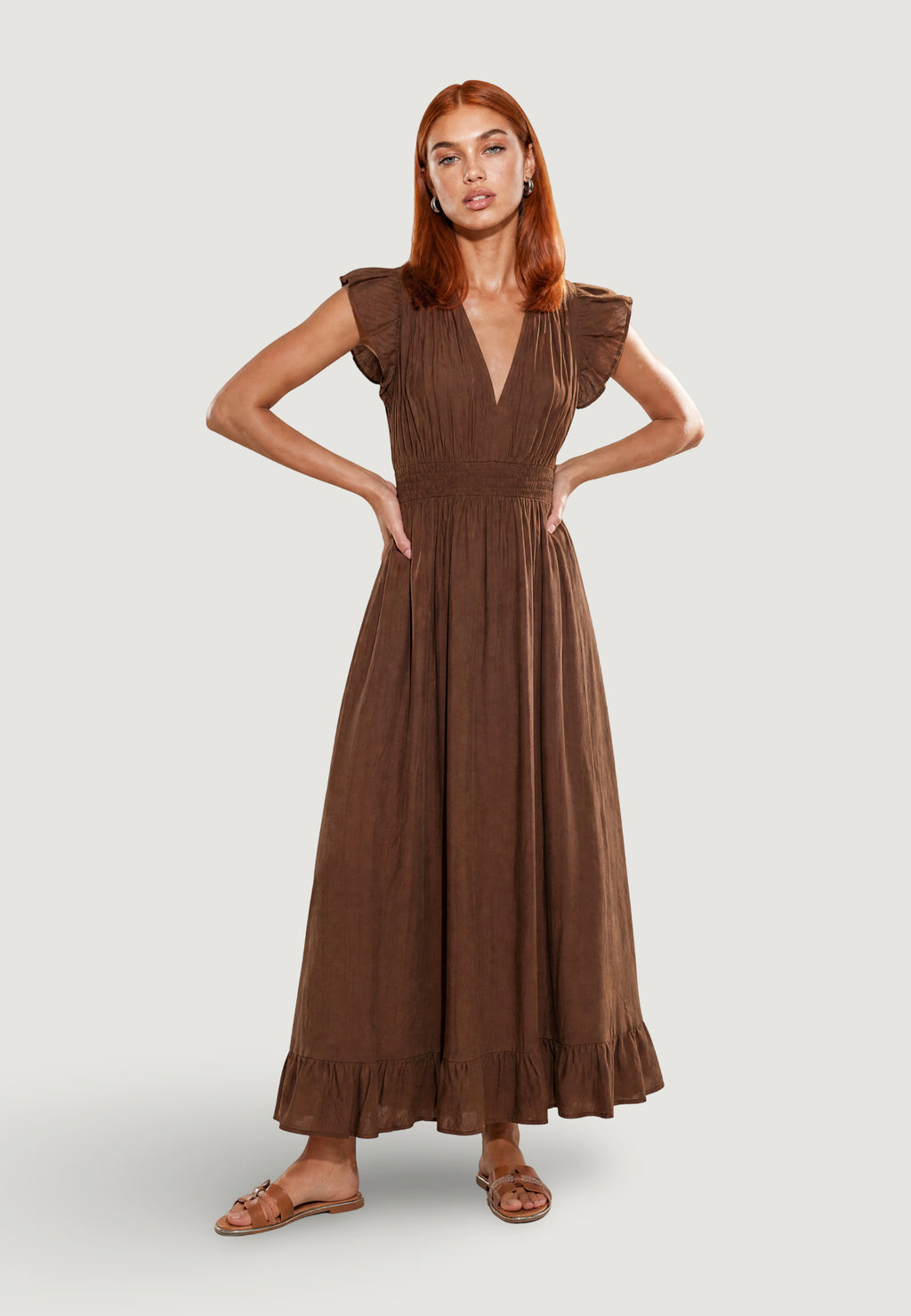 Vestito lungo I am ABITO LUNGO CRINKLE CON MANICA ALETTA