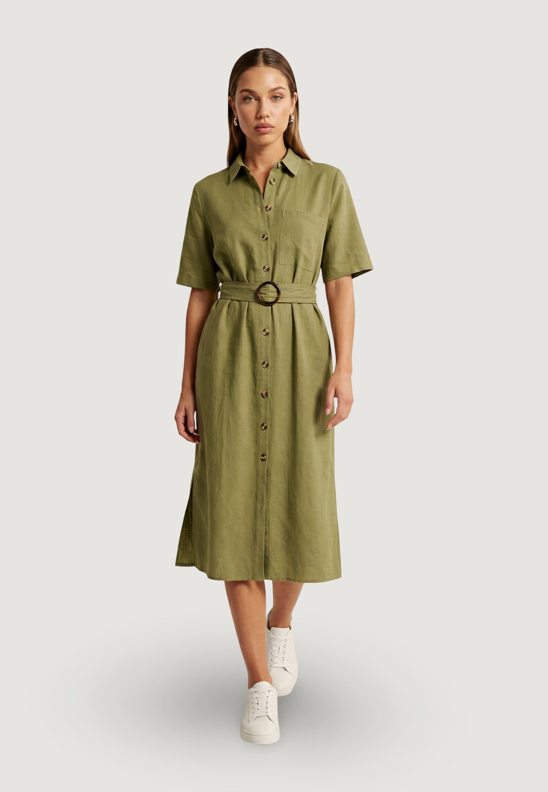 Vestito lungo Jacqueline de Yong Jdymilan Linen S/S Midi Dress Wvn