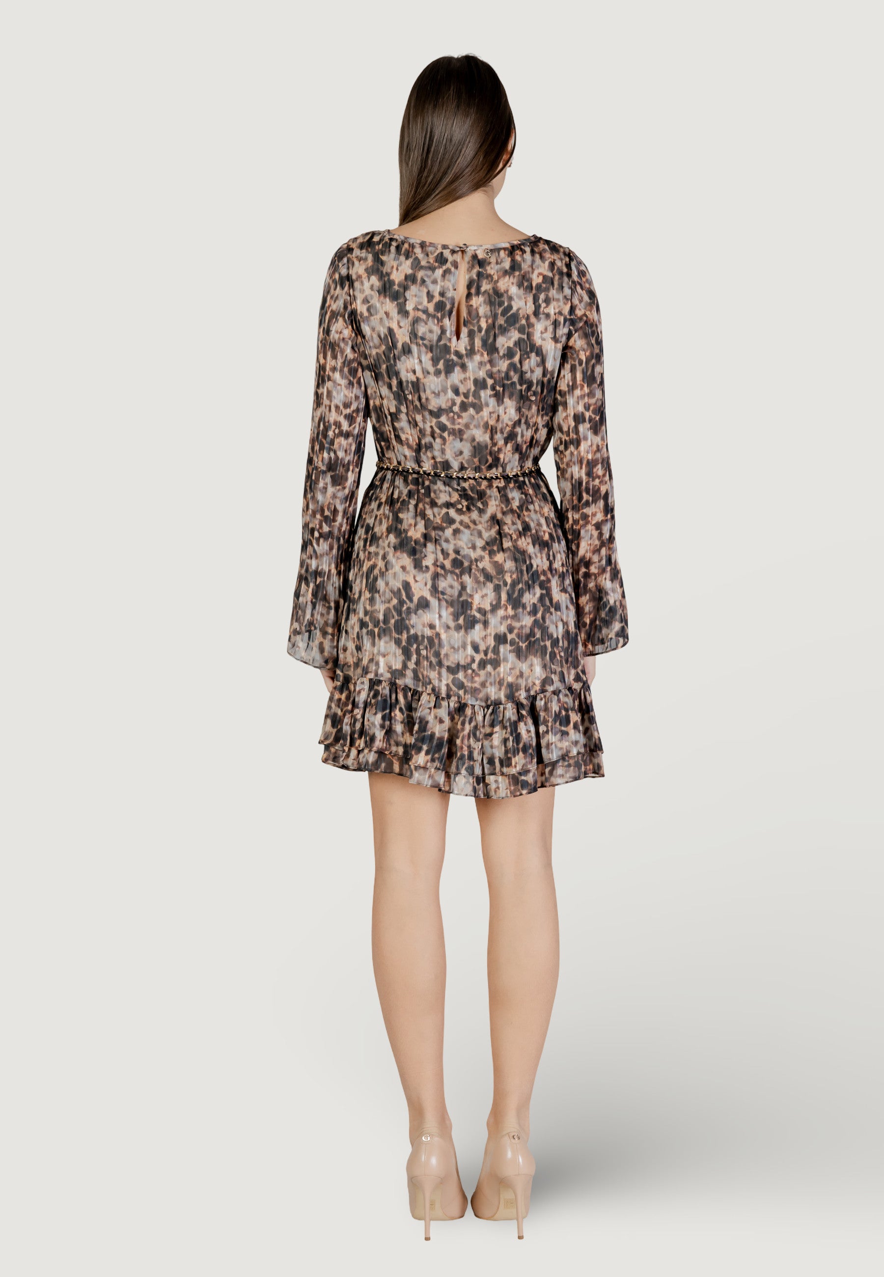 Vestito midi Guess LS ILENIA PLEAT DRESS