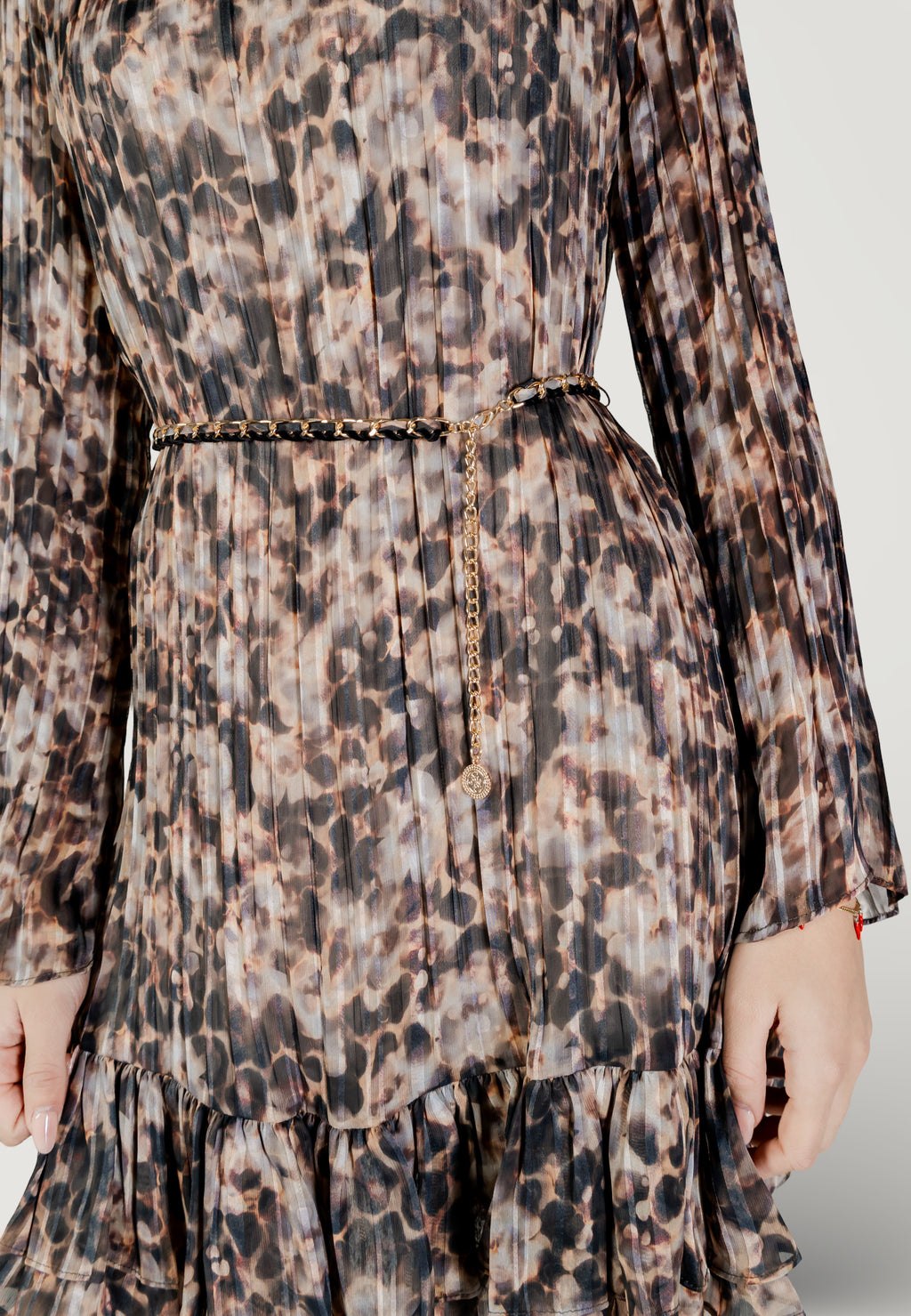 Midi dress Guess LS ILENIA PLEAT DRESS