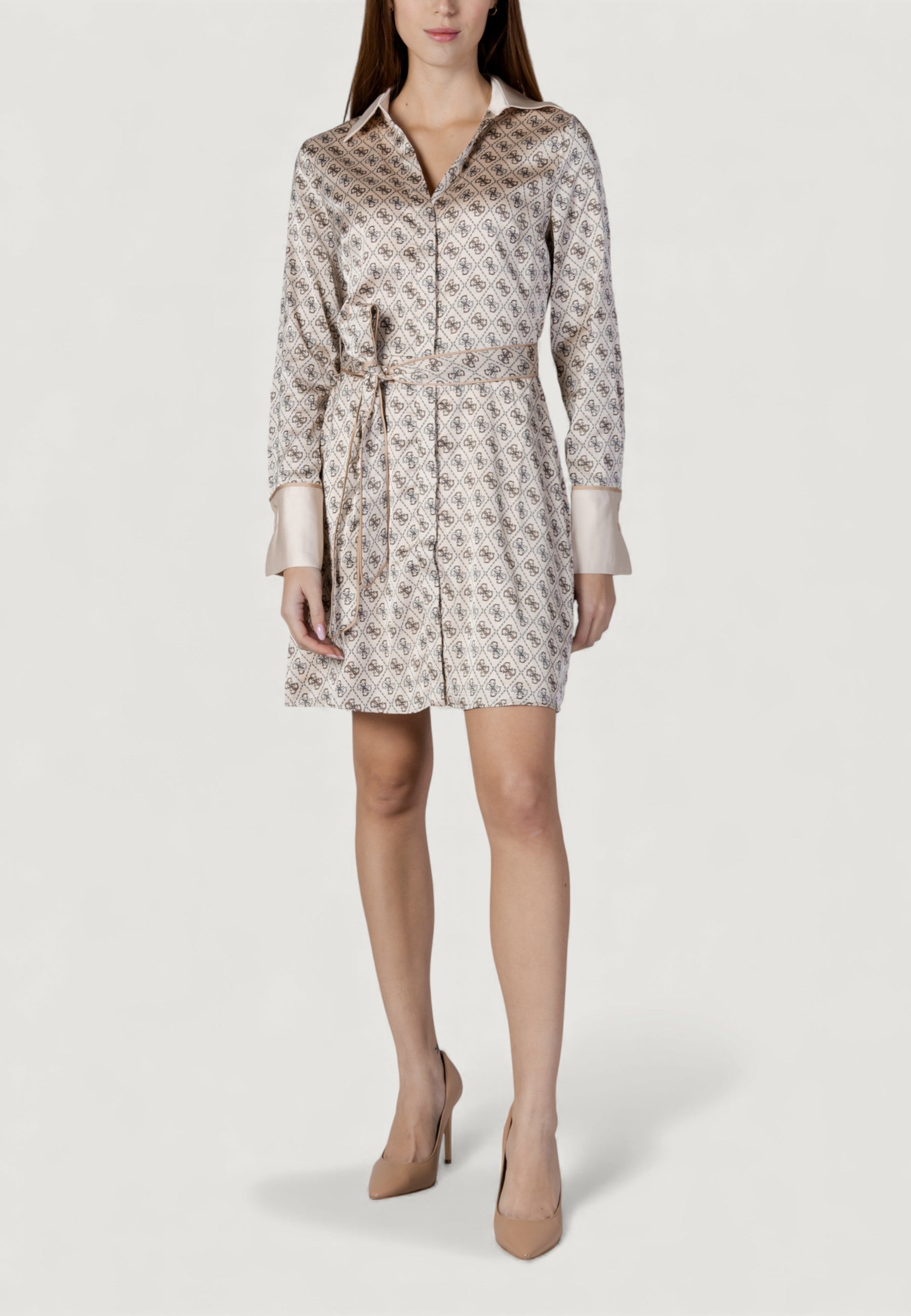 Midi dress Guess LS BLERTA CHEMISIER DRESS