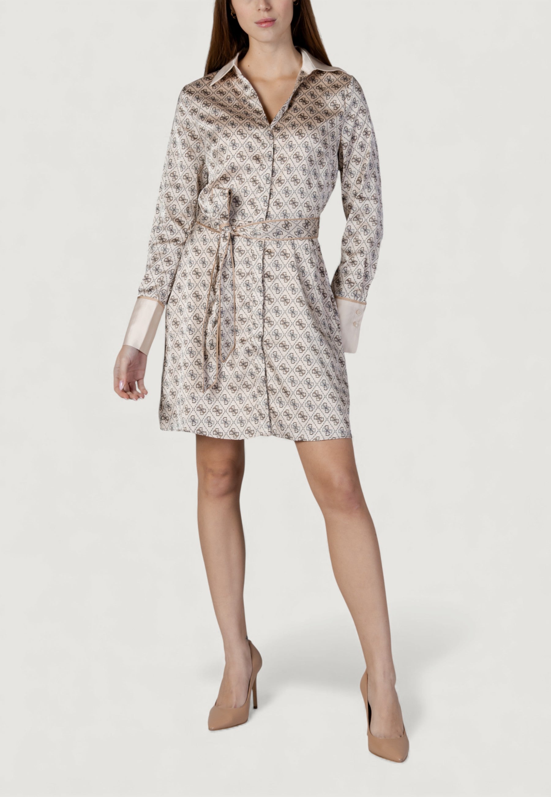 Midi dress Guess LS BLERTA CHEMISIER DRESS