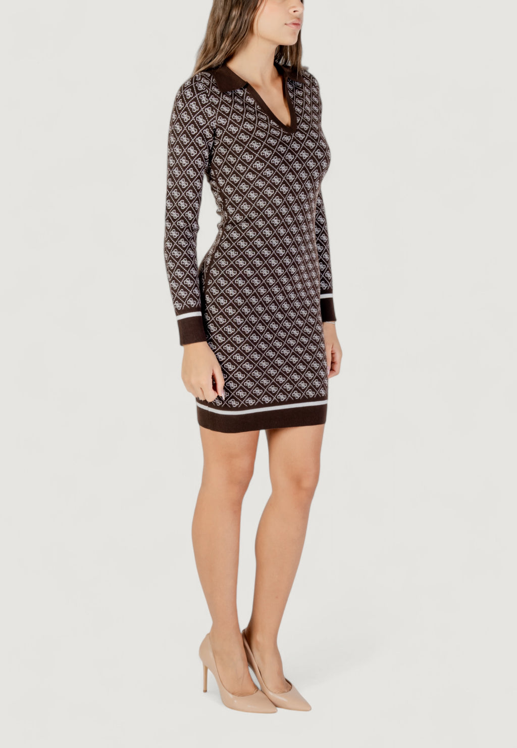 Vestito midi Guess LS POLO AUBREY 4G SWTR DRESS