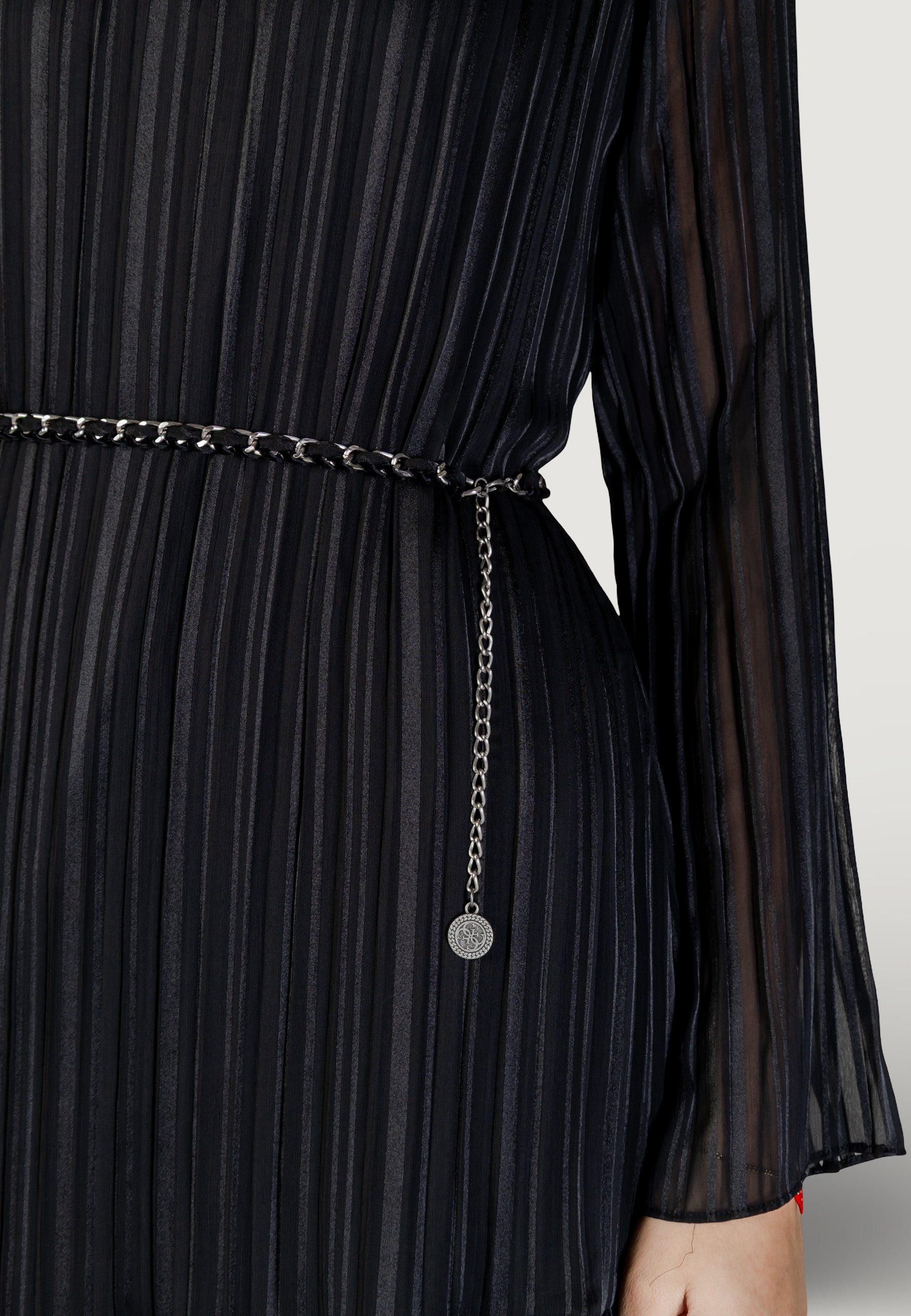 Midi dress Guess LS ILENIA PLEAT DRESS