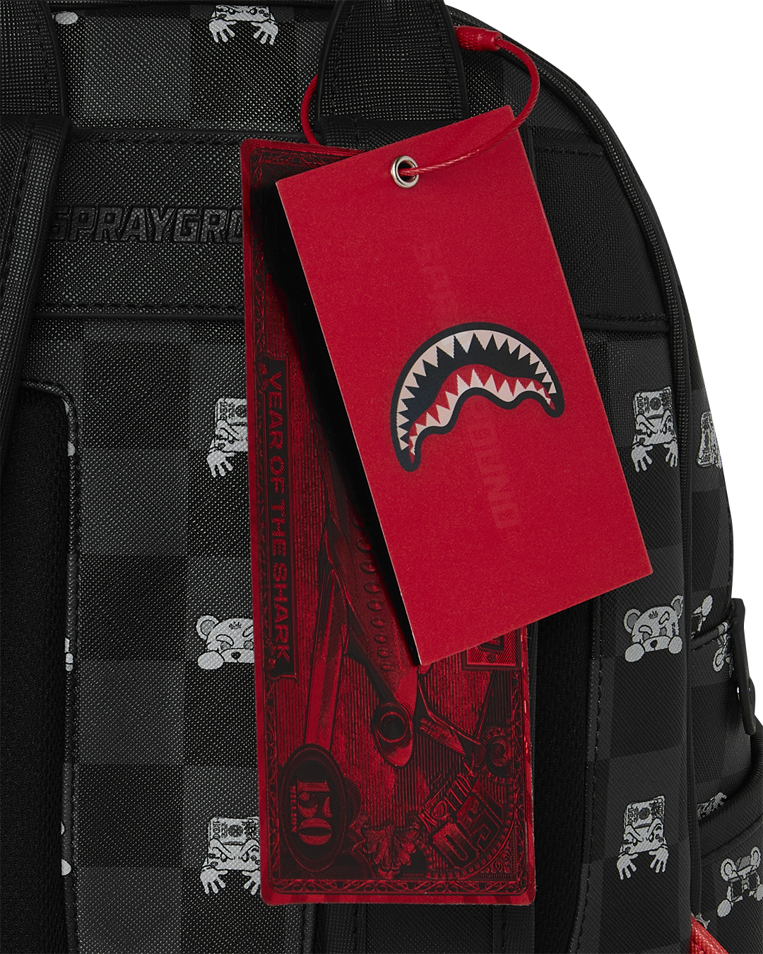 Backpack Sprayground GRAY PEEKING CHARACTER CHECK SAVAGE BACKPACK