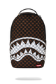 Zaino Sprayground BROWN AND CREAM DRIP CHECK SHARK BACKPACK