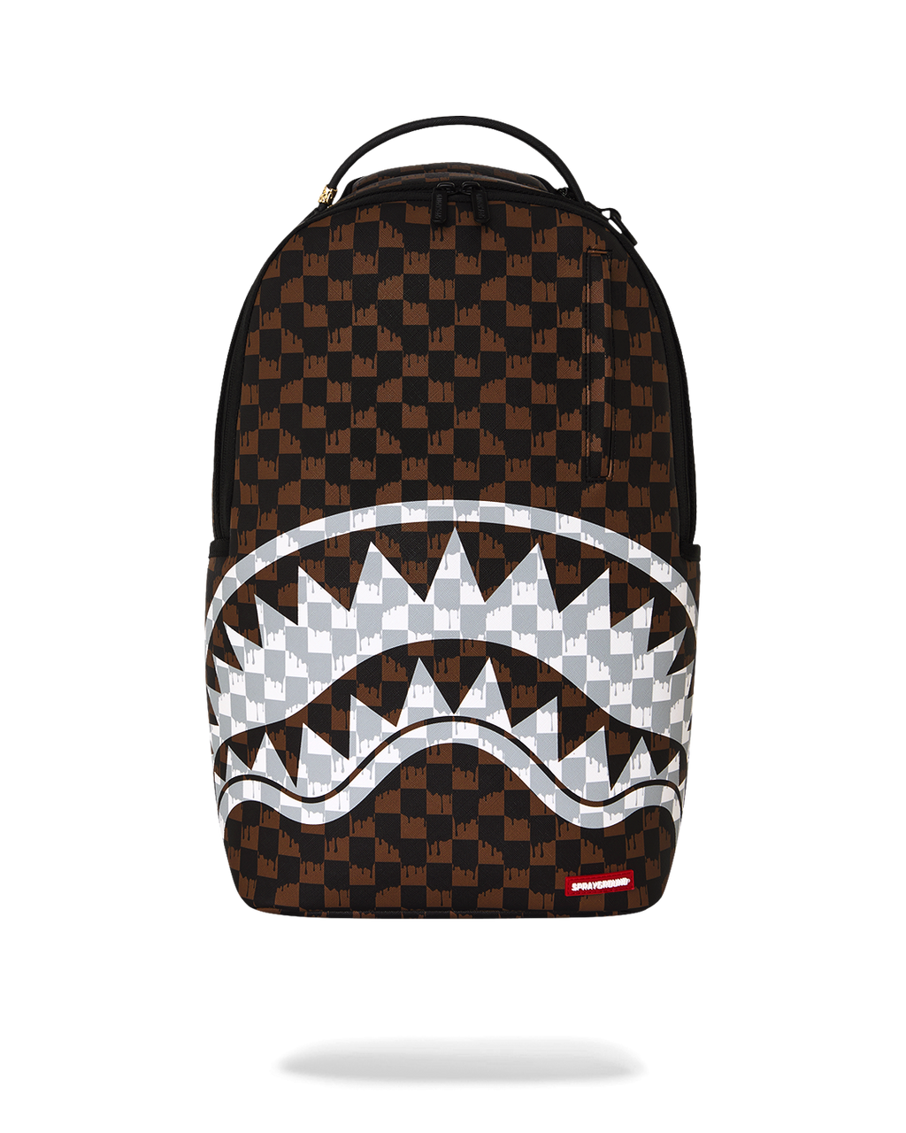 Zaino Sprayground BROWN AND CREAM DRIP CHECK SHARK BACKPACK