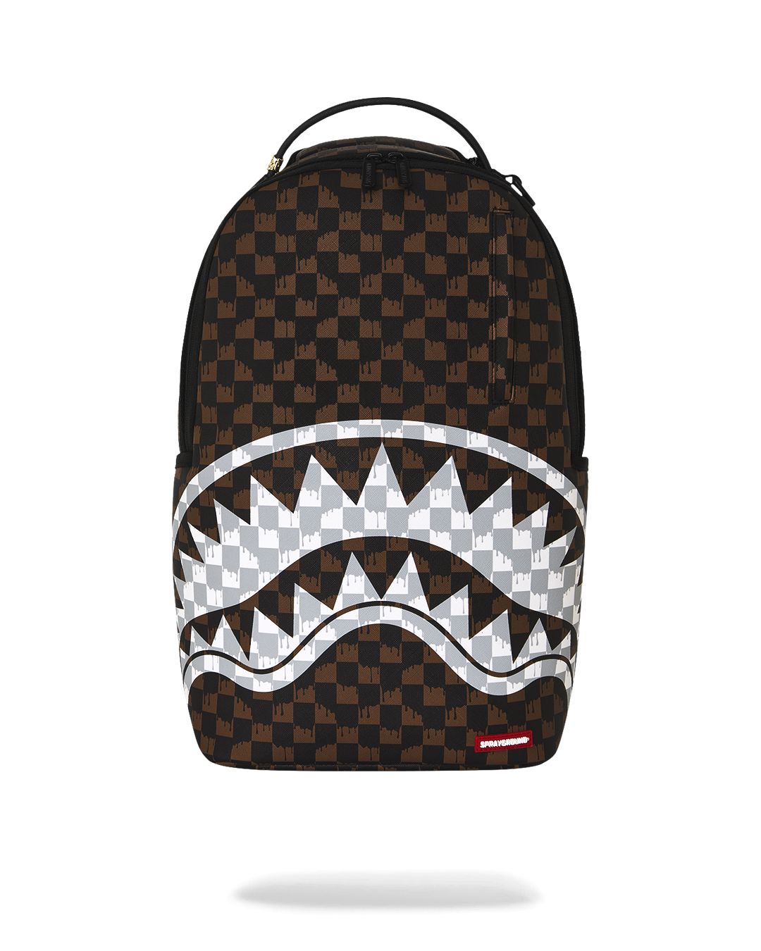 Zaino Sprayground BROWN AND CREAM DRIP CHECK SHARK BACKPACK