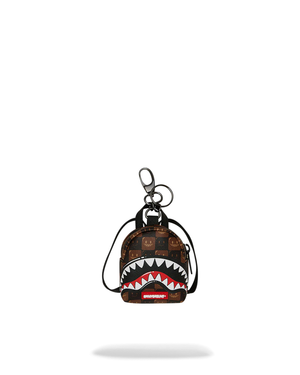 Zaino Sprayground SHARKS IN PARIS WTF BUBBLE BROWN CHECK BACKPACK KEYCHAIN