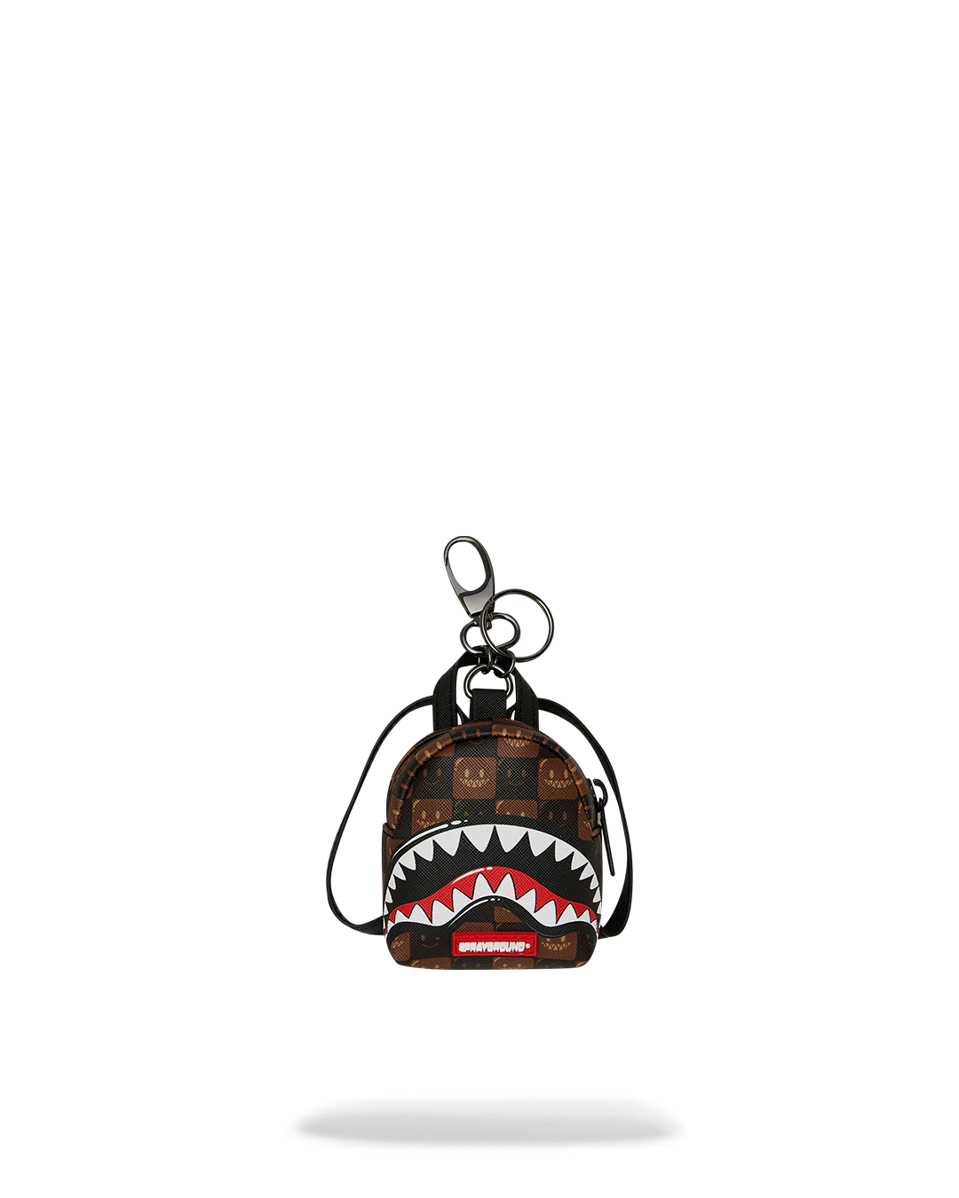 Zaino Sprayground SHARKS IN PARIS WTF BUBBLE BROWN CHECK BACKPACK KEYCHAIN