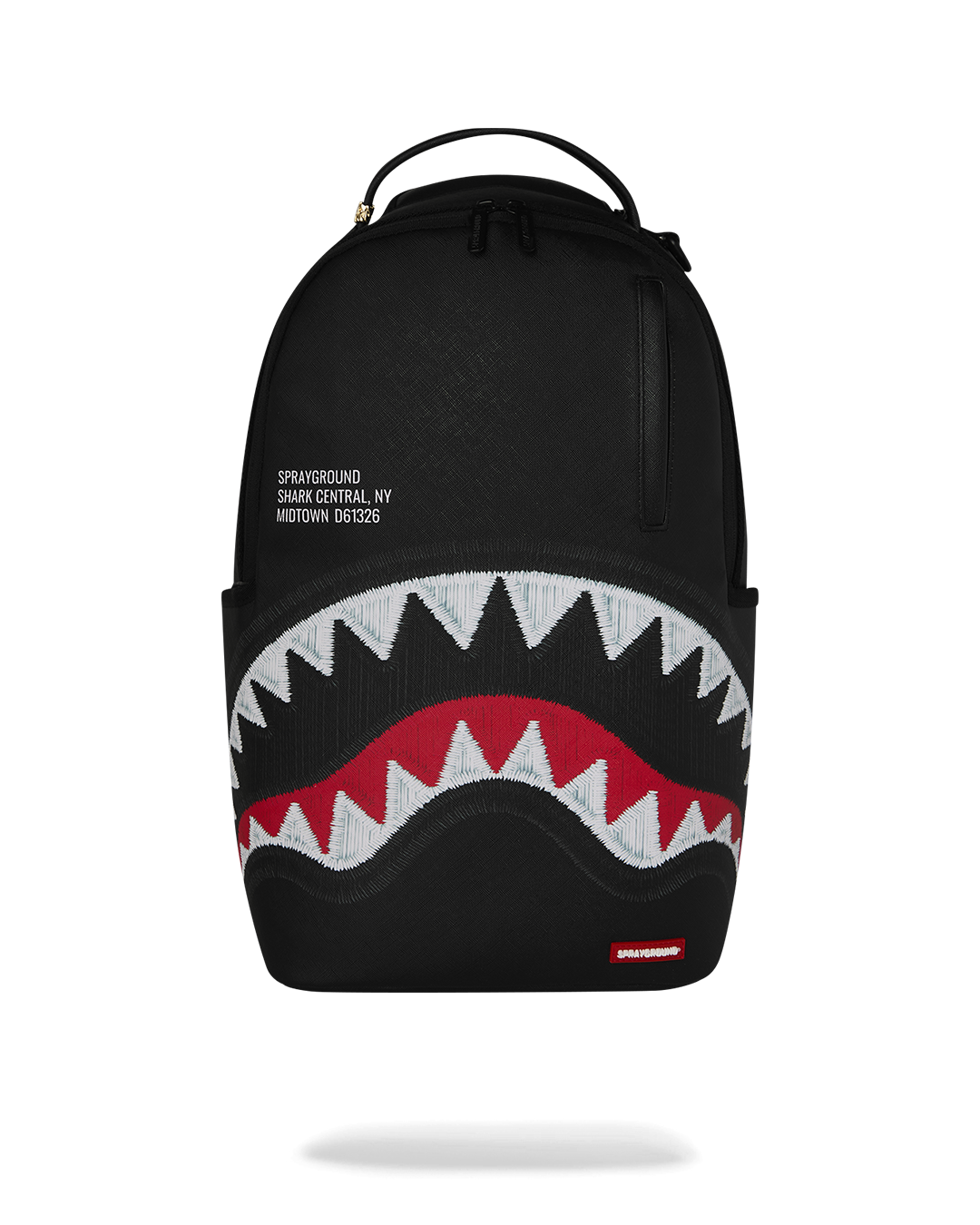 Backpack Sprayground SHARK CENTRAL BLACK EMBROIDERED SHARK BACKPACK