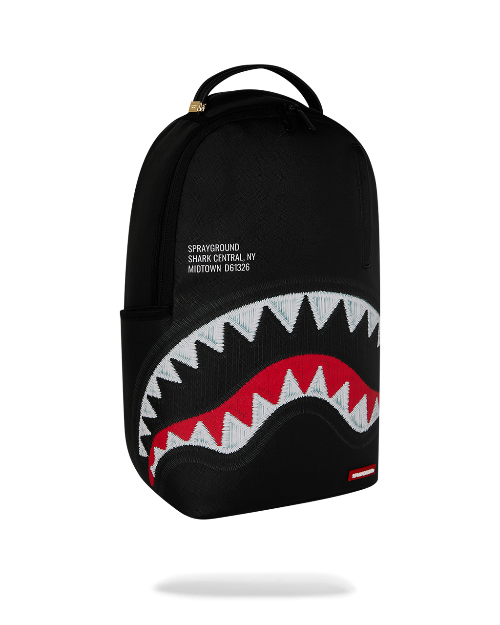 Backpack Sprayground SHARK CENTRAL BLACK EMBROIDERED SHARK BACKPACK