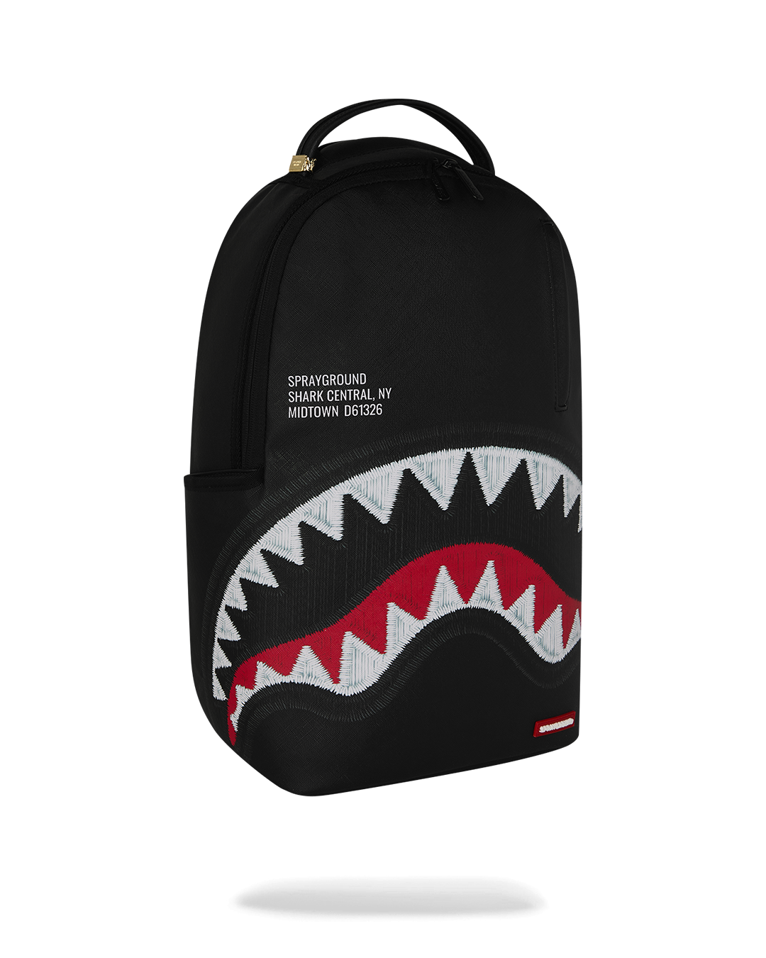 Backpack Sprayground SHARK CENTRAL BLACK EMBROIDERED SHARK BACKPACK
