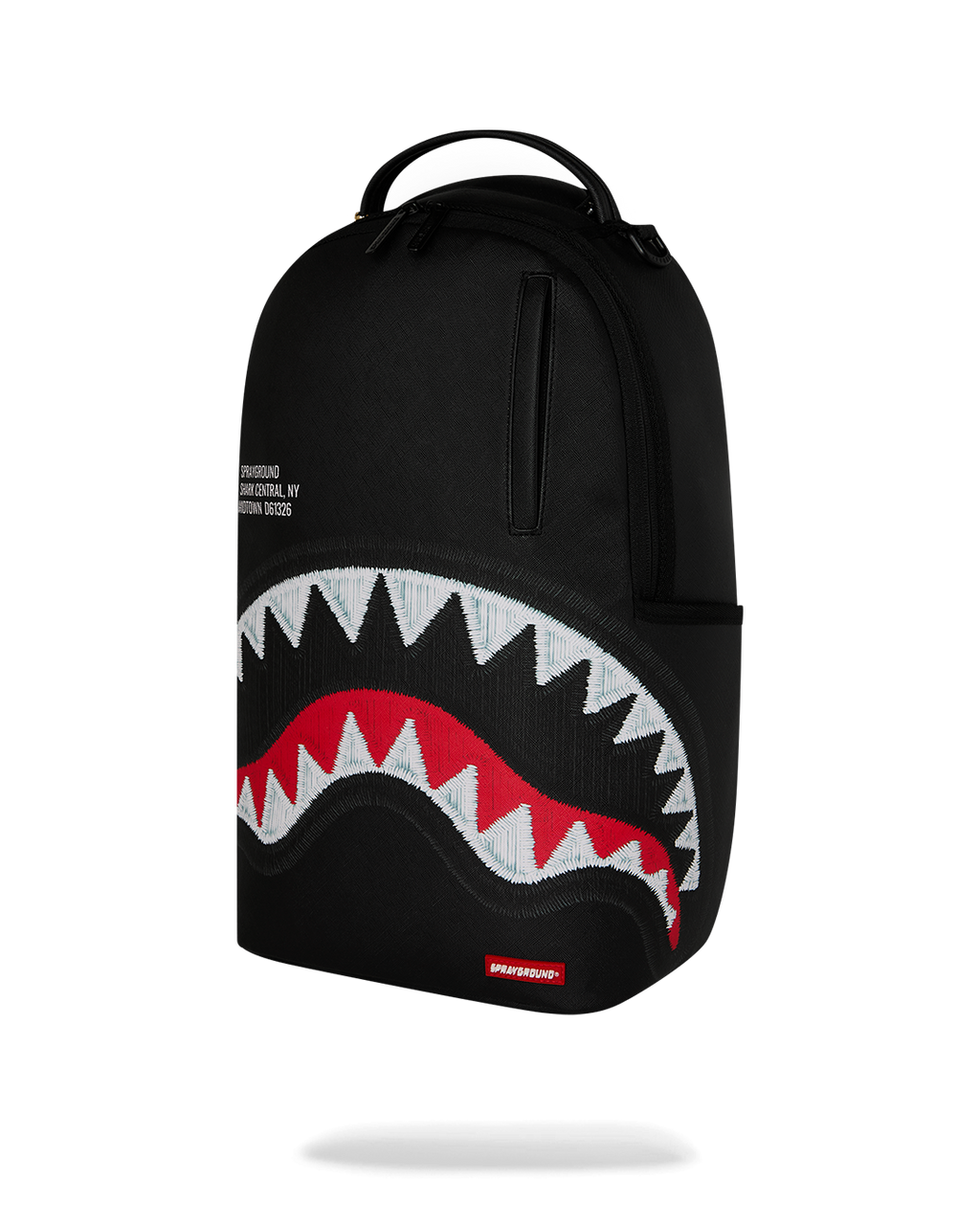 Backpack Sprayground SHARK CENTRAL BLACK EMBROIDERED SHARK BACKPACK