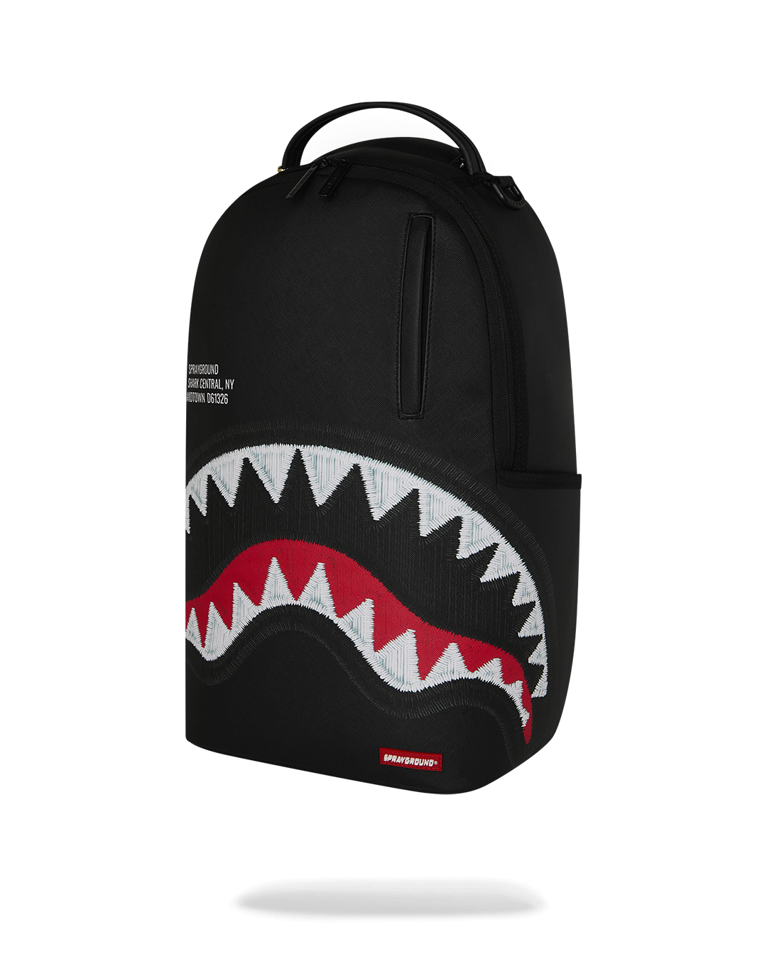 Backpack Sprayground SHARK CENTRAL BLACK EMBROIDERED SHARK BACKPACK