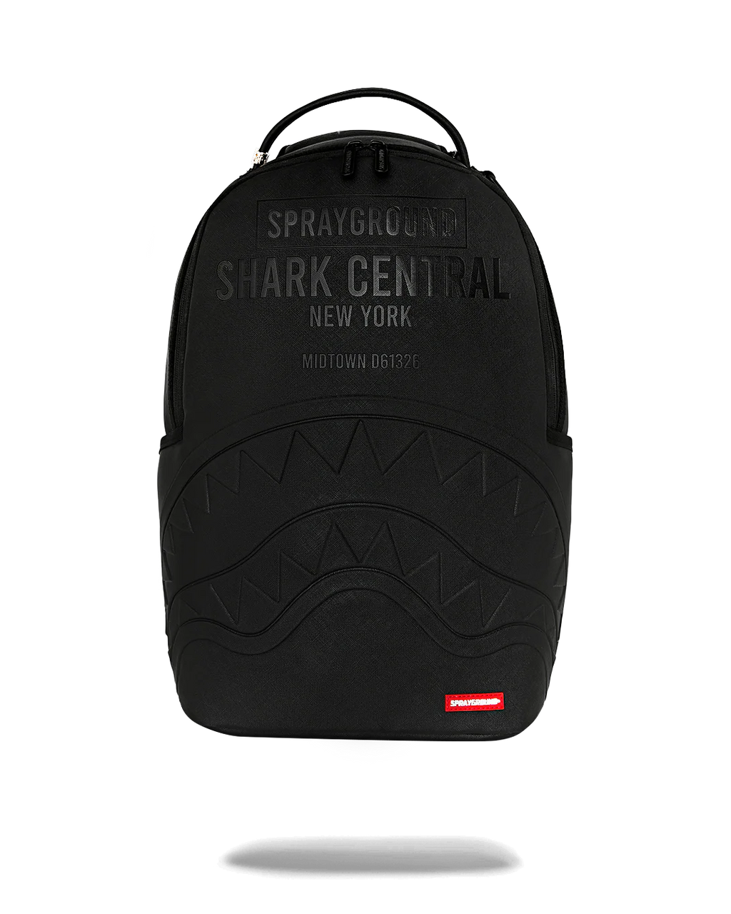 Backpack Sprayground SHARK CENTRAL EMBOSSED BLACK NYLON BACKPACK