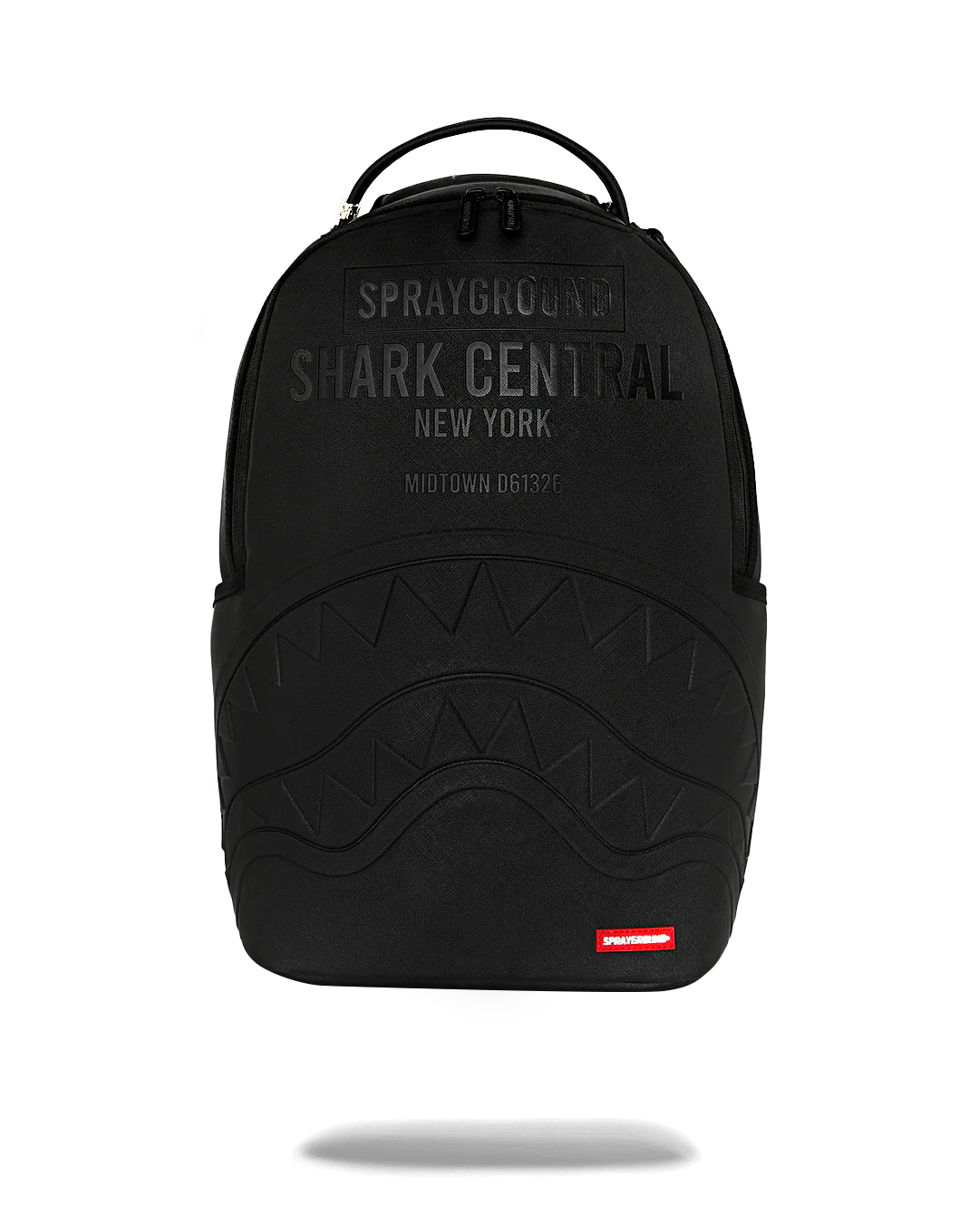Backpack Sprayground SHARK CENTRAL EMBOSSED BLACK NYLON BACKPACK