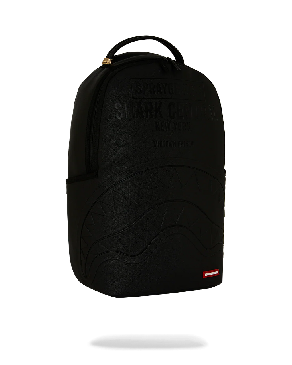 Backpack Sprayground SHARK CENTRAL EMBOSSED BLACK NYLON BACKPACK