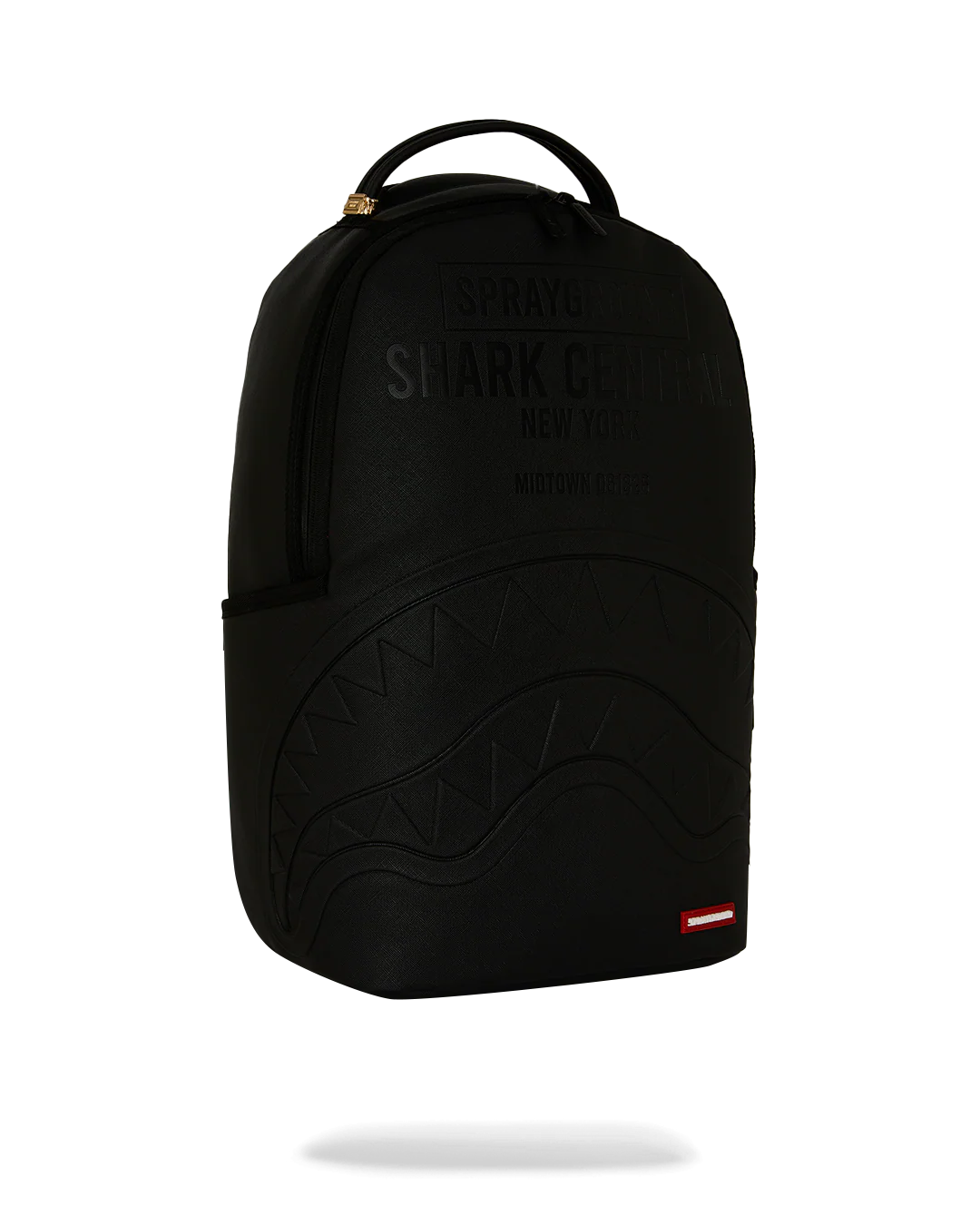 Backpack Sprayground SHARK CENTRAL EMBOSSED BLACK NYLON BACKPACK