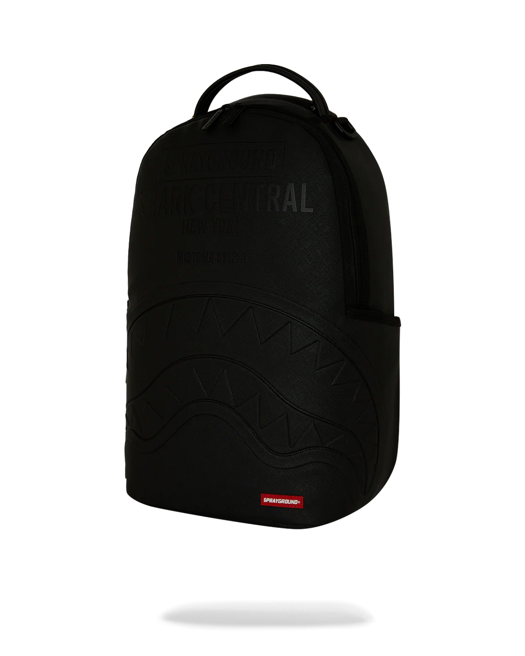 Backpack Sprayground SHARK CENTRAL EMBOSSED BLACK NYLON BACKPACK
