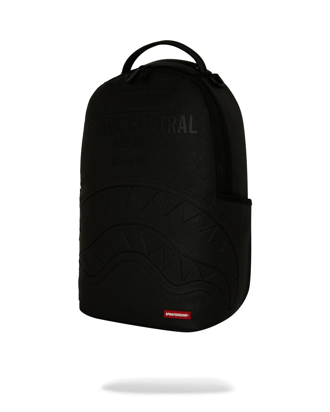 Backpack Sprayground SHARK CENTRAL EMBOSSED BLACK NYLON BACKPACK