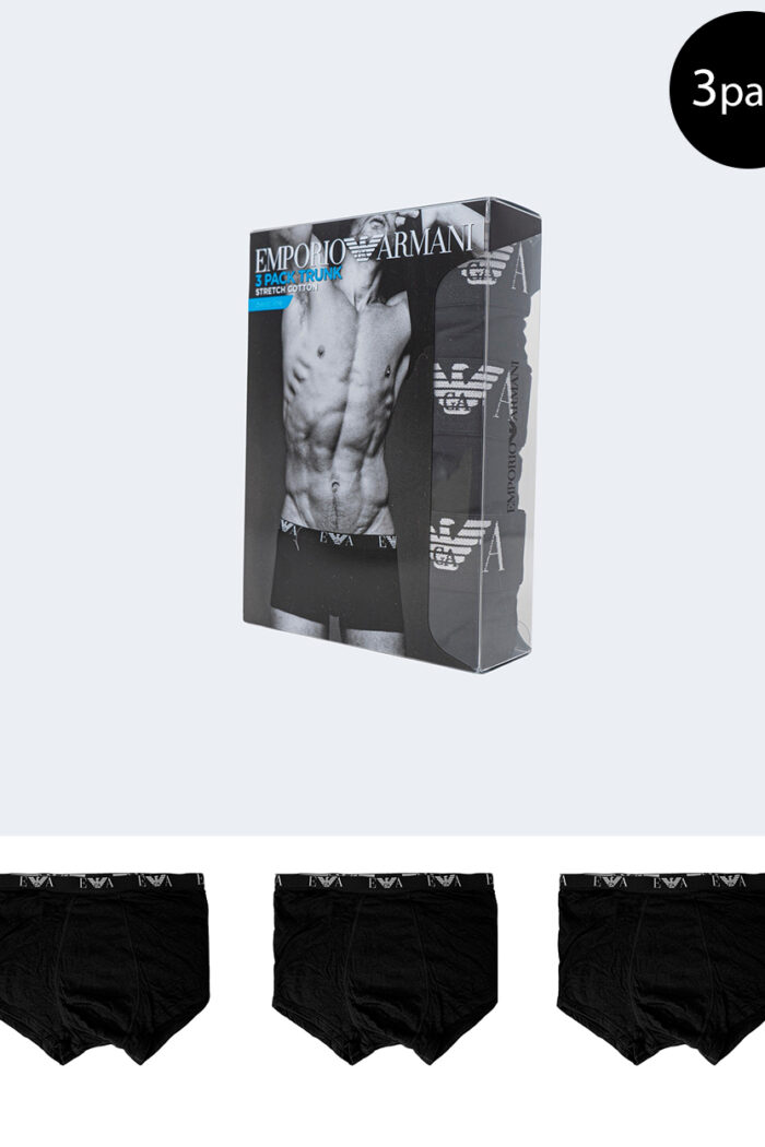 Boxer Emporio Armani Underwear 3 Pack Trunk Nero – 66356