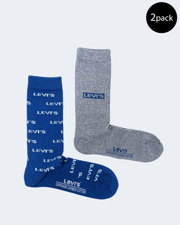 Calzini Lunghi Levi's® REG CUT LOGO AOP 2P Blu - Foto 1