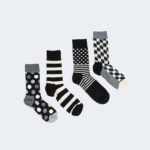 Calzini Lunghi Happy Socks BLACK WHITE GIFT Nero - Foto 2